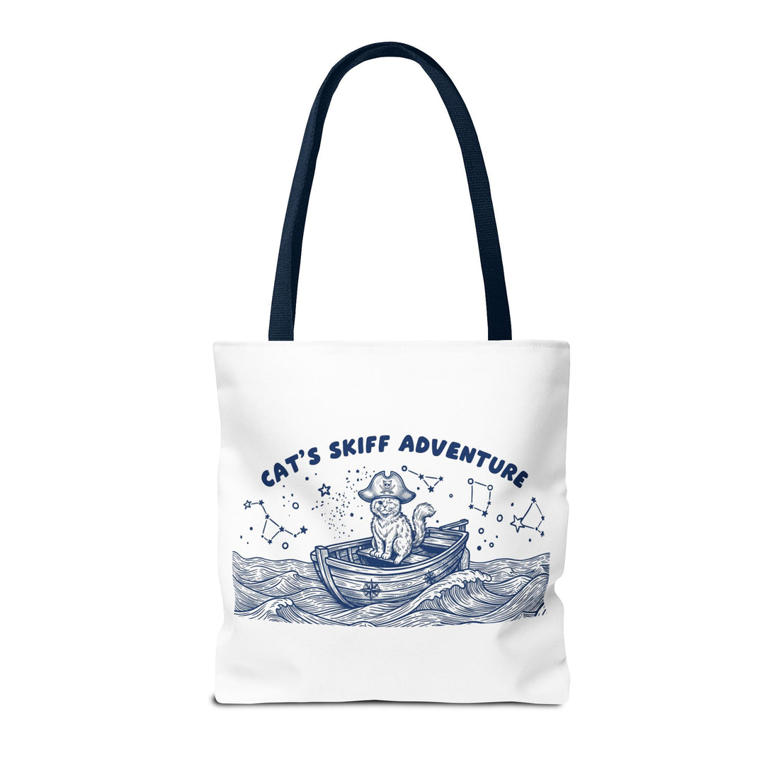 Cat's Skiff Adventure Tote Bag | Vintage Nautical Ocean Canvas Bag