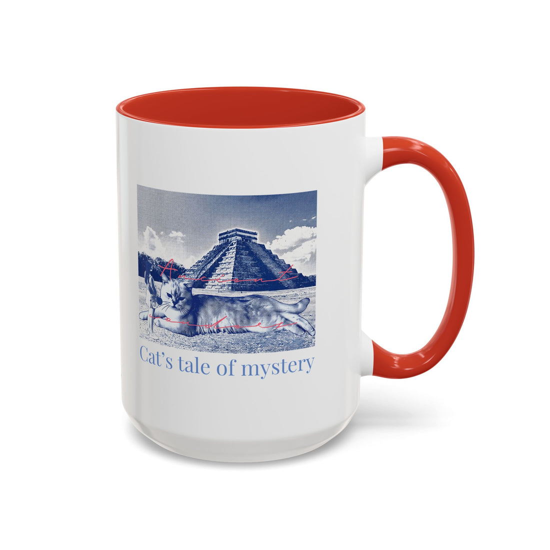 Chichen Itza Cat Travel Mug - Mexico Landmark Coffee Cup for Cat Lovers