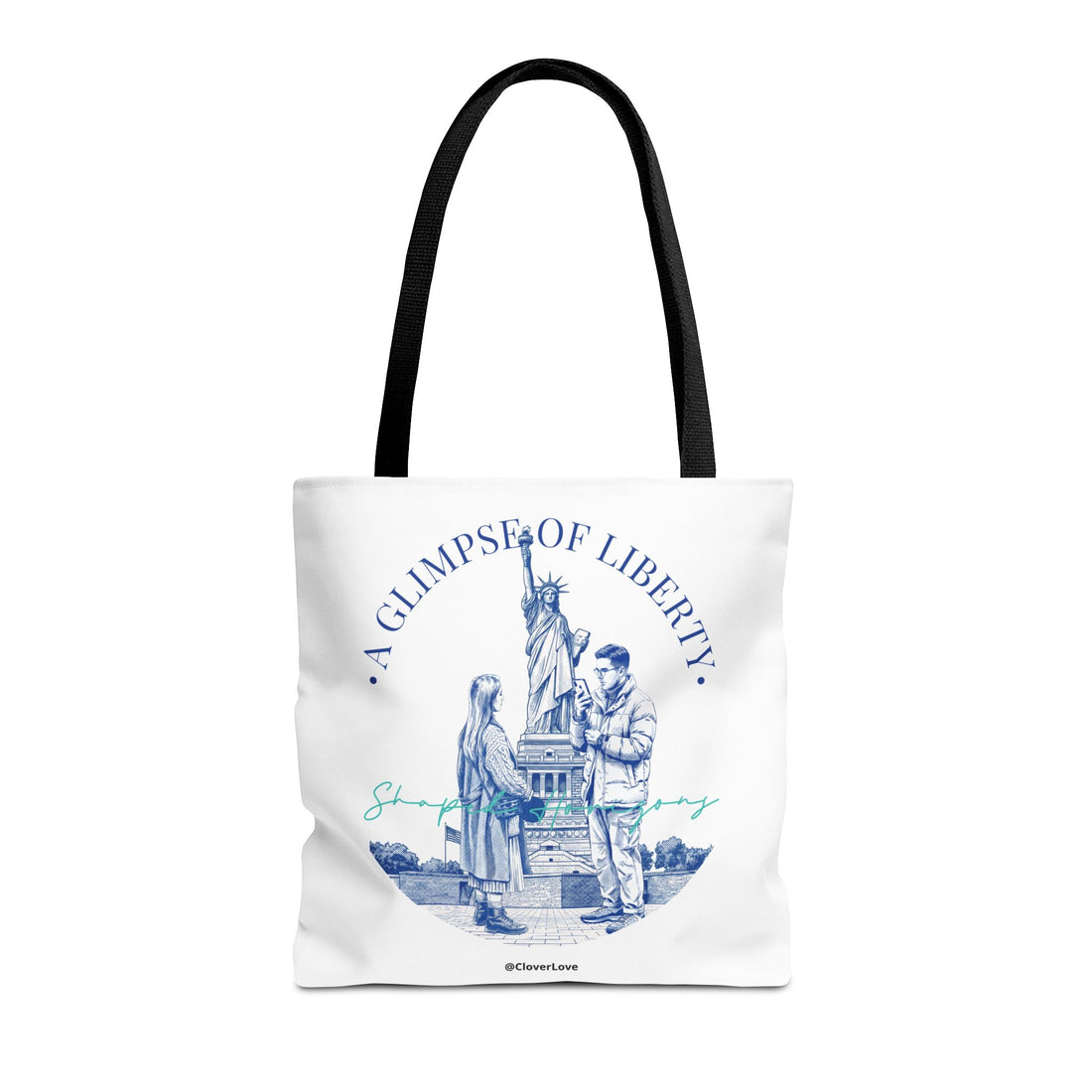 A Glimpse Of Liberty Travel Tote Bag | Statue of Liberty New York Canvas Tote Bag