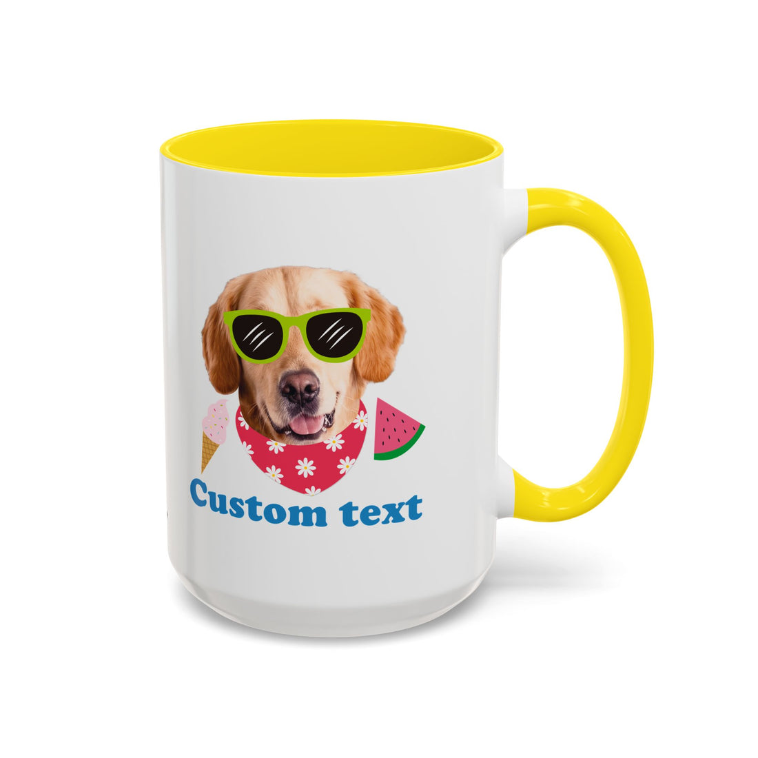 Süße Sommer Hunde-Tasse | Personalisierte Hunde-Foto-Kaffeetasse mit individuellem Text