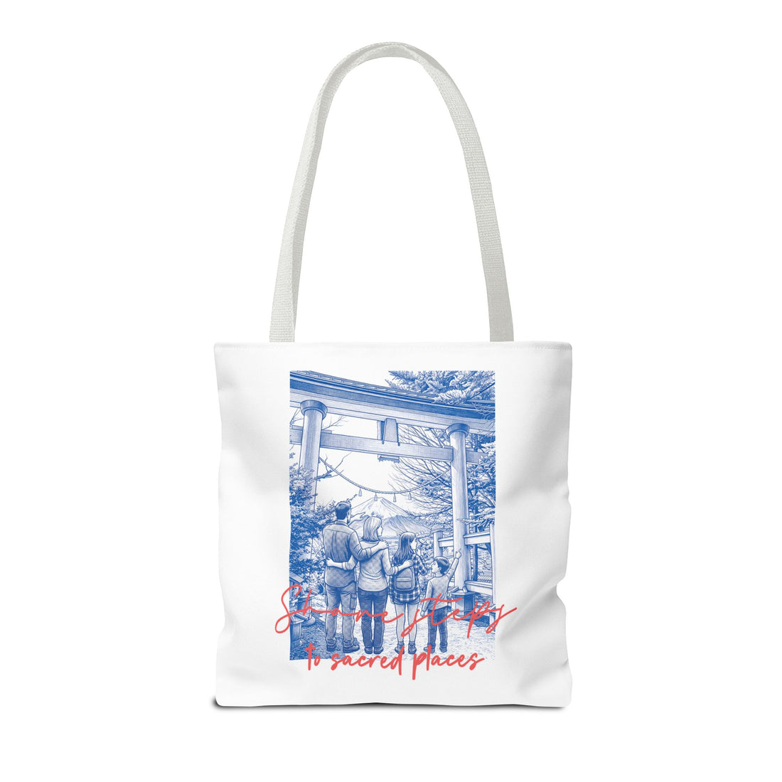 Japan Travel Tote Bag | Vintage Torii Gate Fuji Mountain Canvas Bag