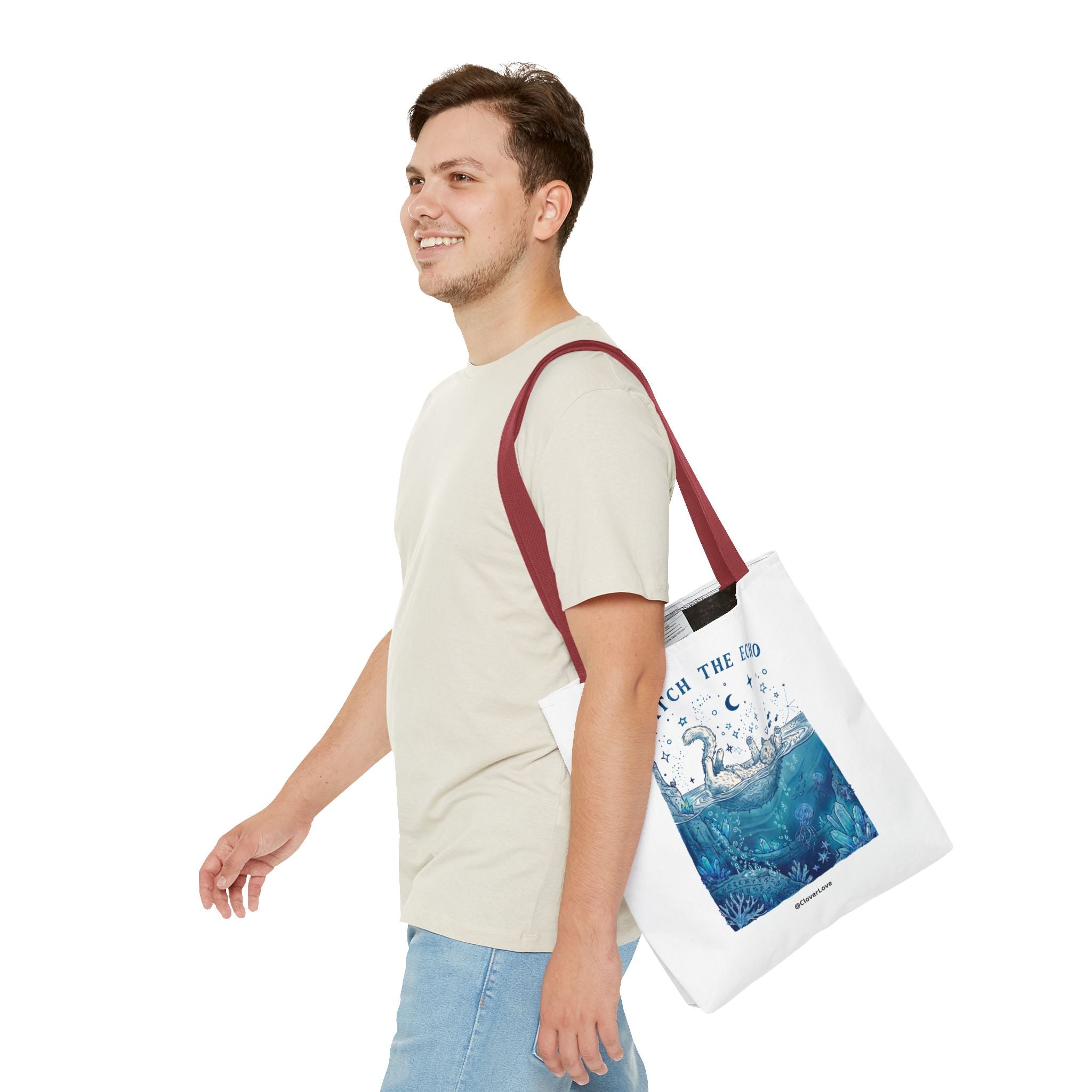 Cat Ocean Adventure Tote Bag | Vintage Underwater Graphic Canvas Bag