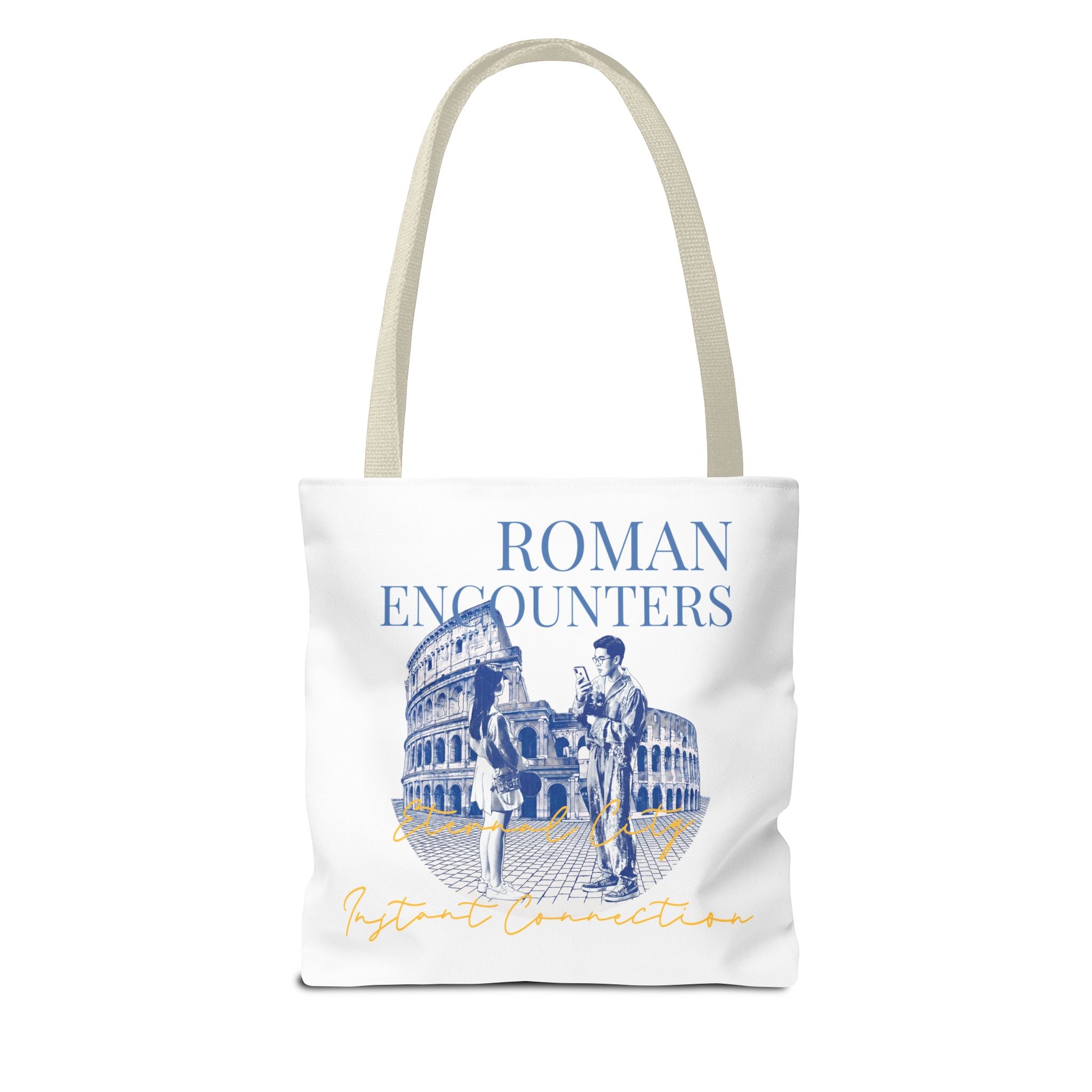 Roman Encounter Travel Tote Bag | Vintage Italy Rome Colosseum Canvas Tote Bag for Travel Lovers