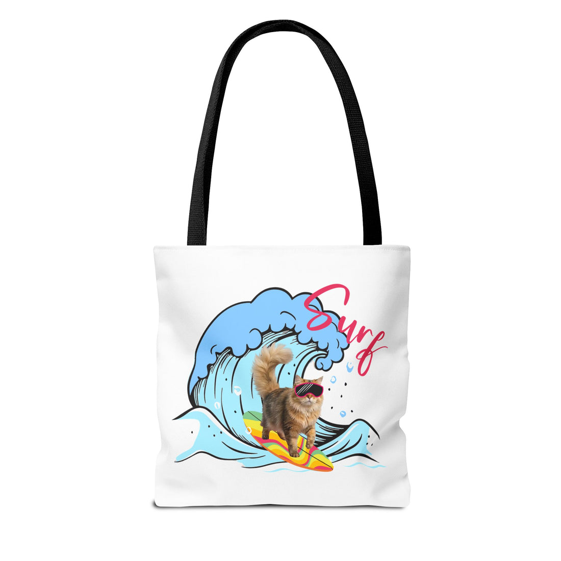 Funny Cat Tote Bag | Custom Pet Photo Shark Summer Bag