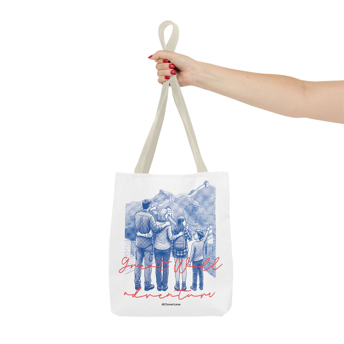 Great Wall of China Tote Bag, Family Travel Souvenir Bag, Landmark Canvas Tote