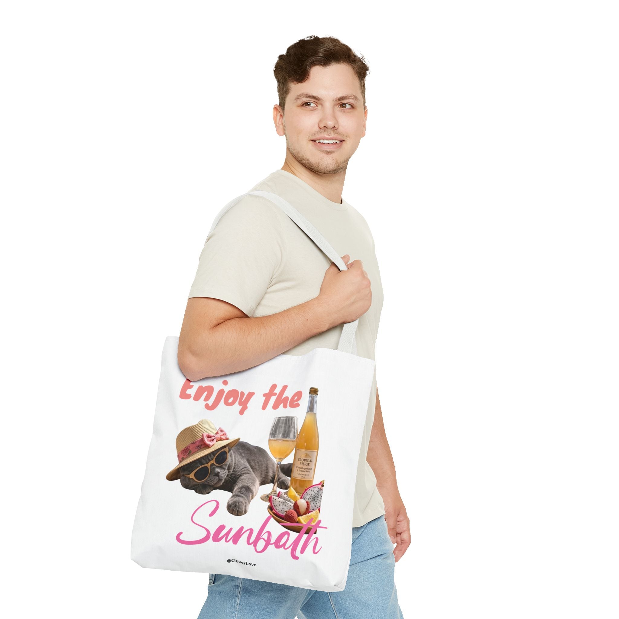 Summer Cat Tote Bag | Personalized Cat Photo Canvas Bag