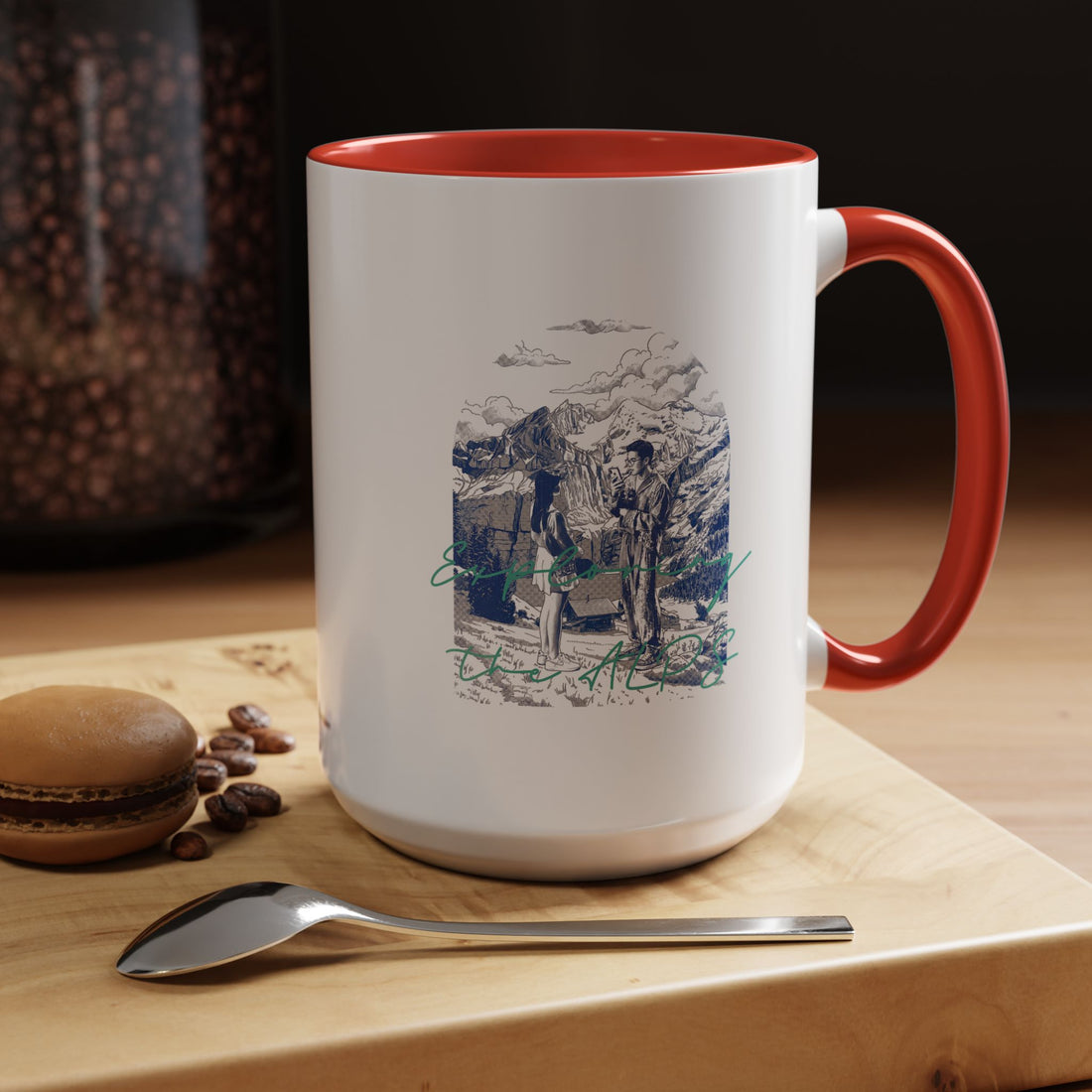 Explore The Alps Travel Mug - Mountain Adventure Coffee Cup