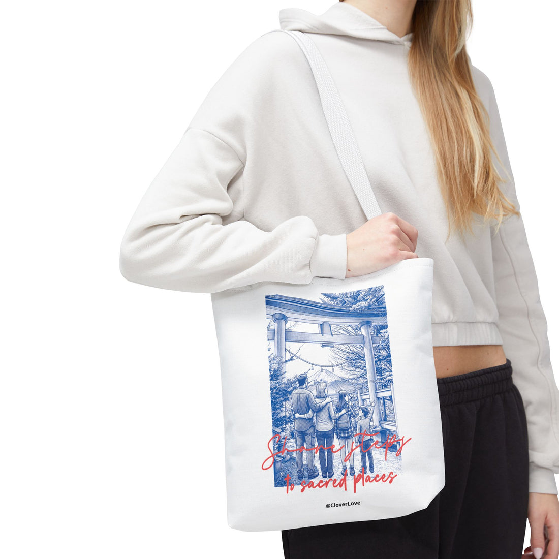 Japan Travel Tote Bag | Vintage Torii Gate Fuji Mountain Canvas Bag