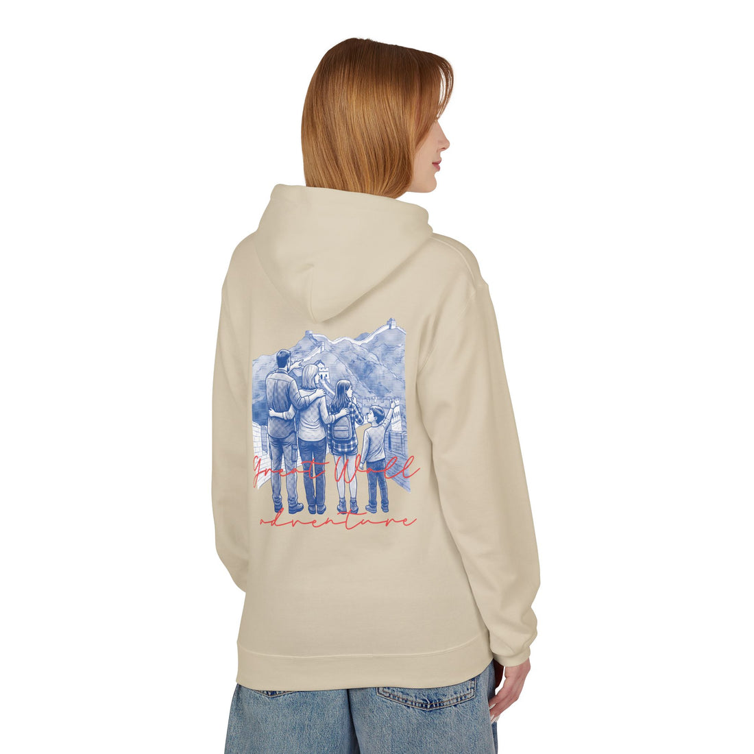 Great Wall Family Adventure Hoodie – Vintage Travel Landmark Graphic Pullover Sweatshirt