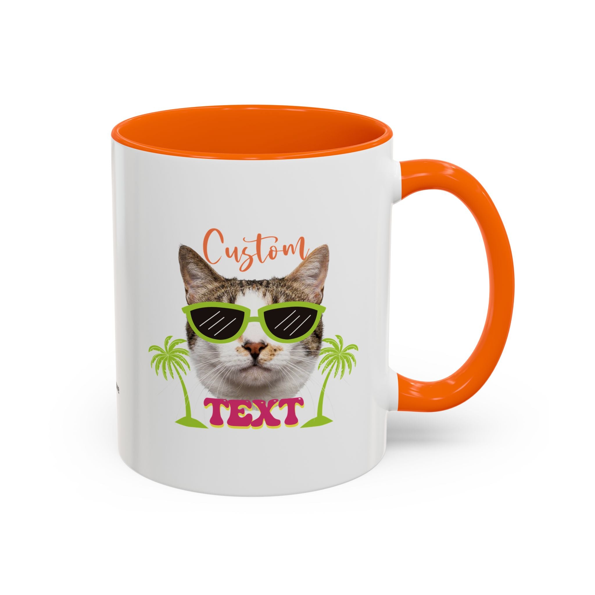 Cool Cat Summer Mug | Personalized Cat Photo Coffee Cup With Custom Text