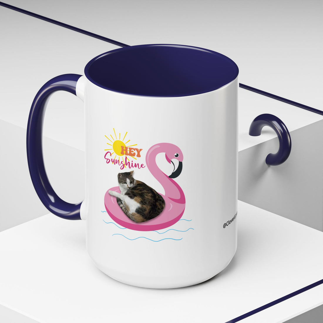 Cool Cat Summer Mug | Personalized Cat Photo Coffee Cup With Custom Text