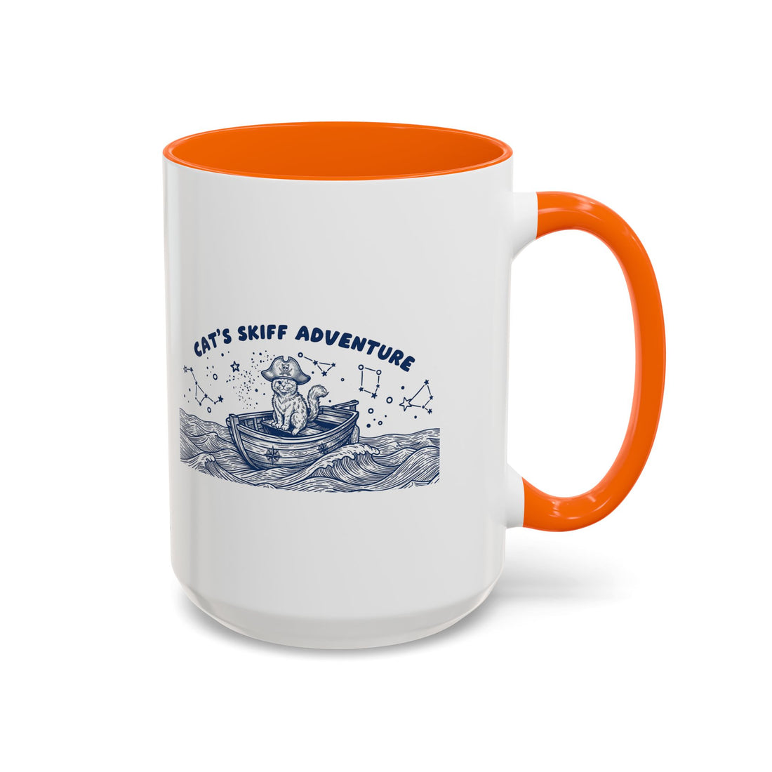 Cat's Skiff Adventure Ocean Mug - Cute Nautical Cat Lover Coffee Cup