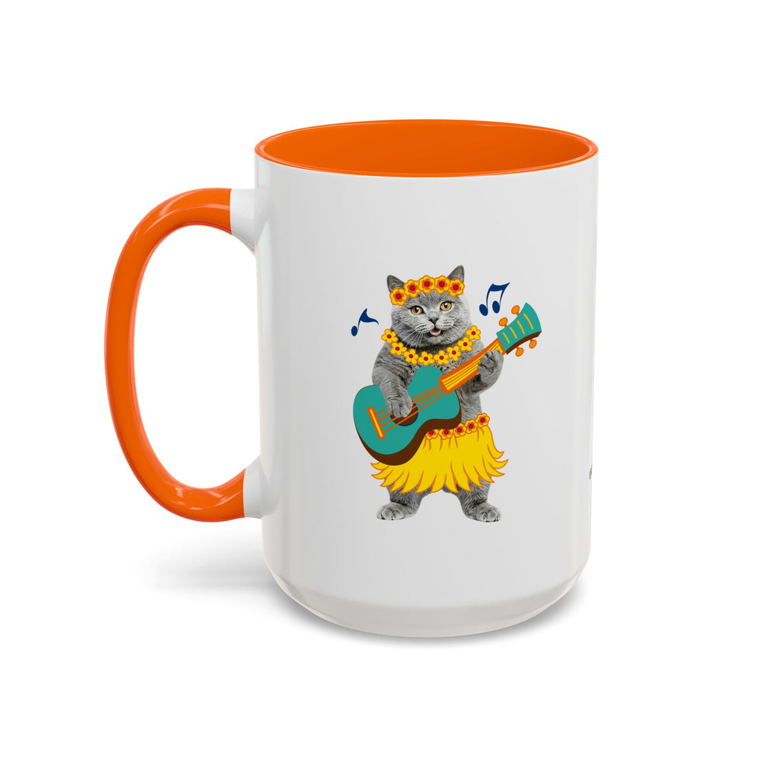 Tropical Summer Cat Mug | Personalized Pet Photo Coffee Cup With Custom Text