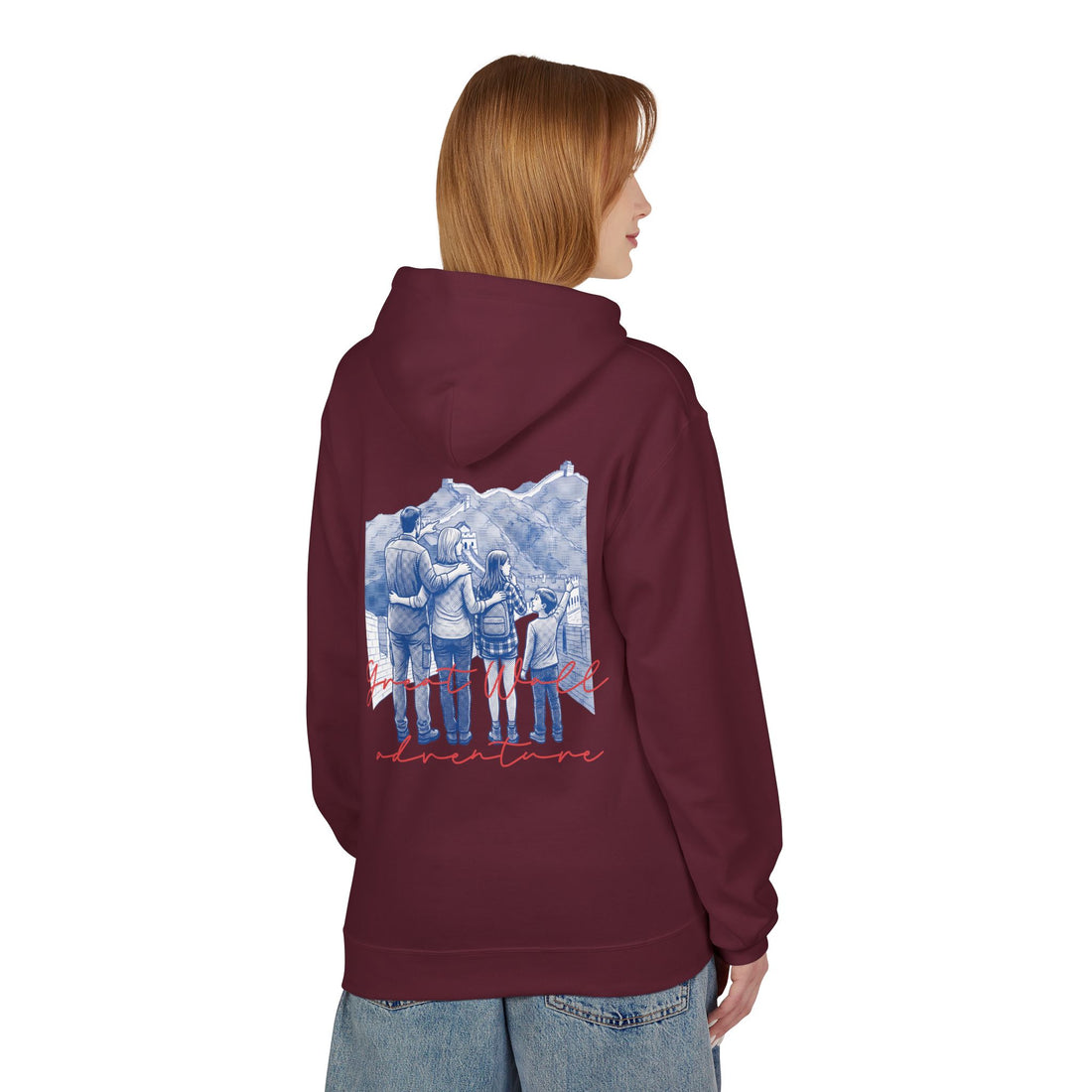 Great Wall Family Adventure Hoodie – Vintage Travel Landmark Graphic Pullover Sweatshirt
