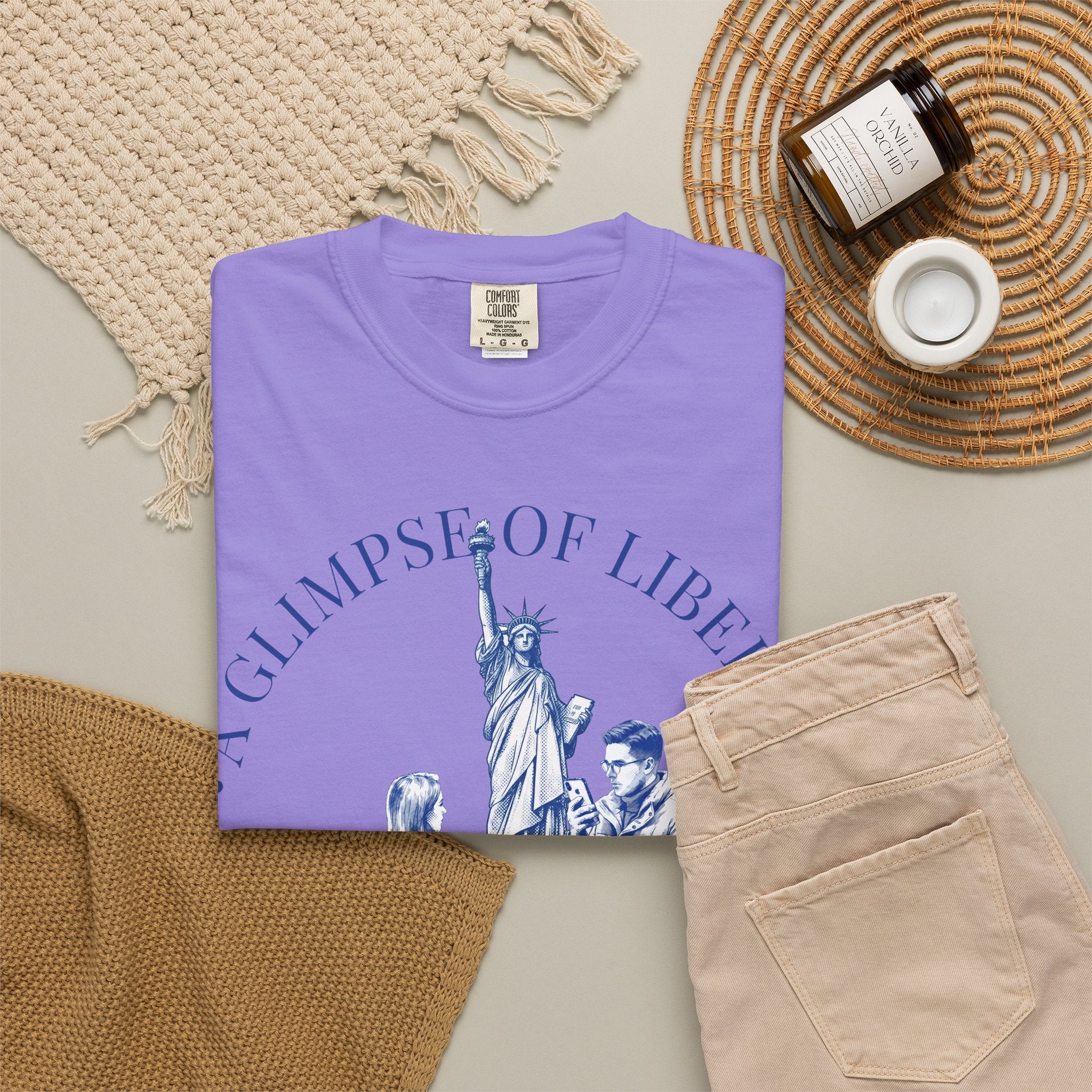 Custom Statue of Liberty Travel Memory T-Shirt - Couple Vacation Gift