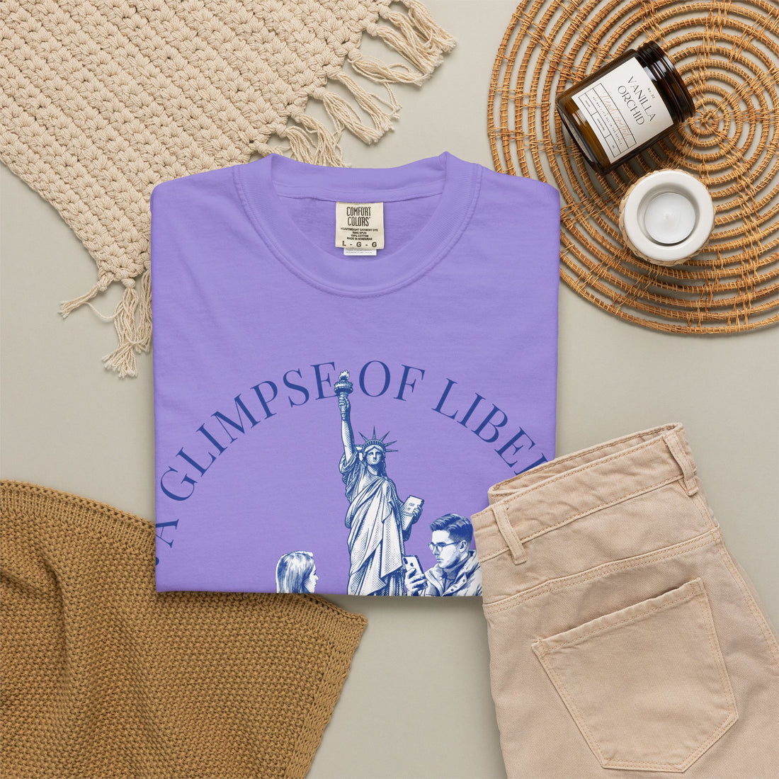 Custom Statue of Liberty Travel Memory T-Shirt - Couple Vacation Gift