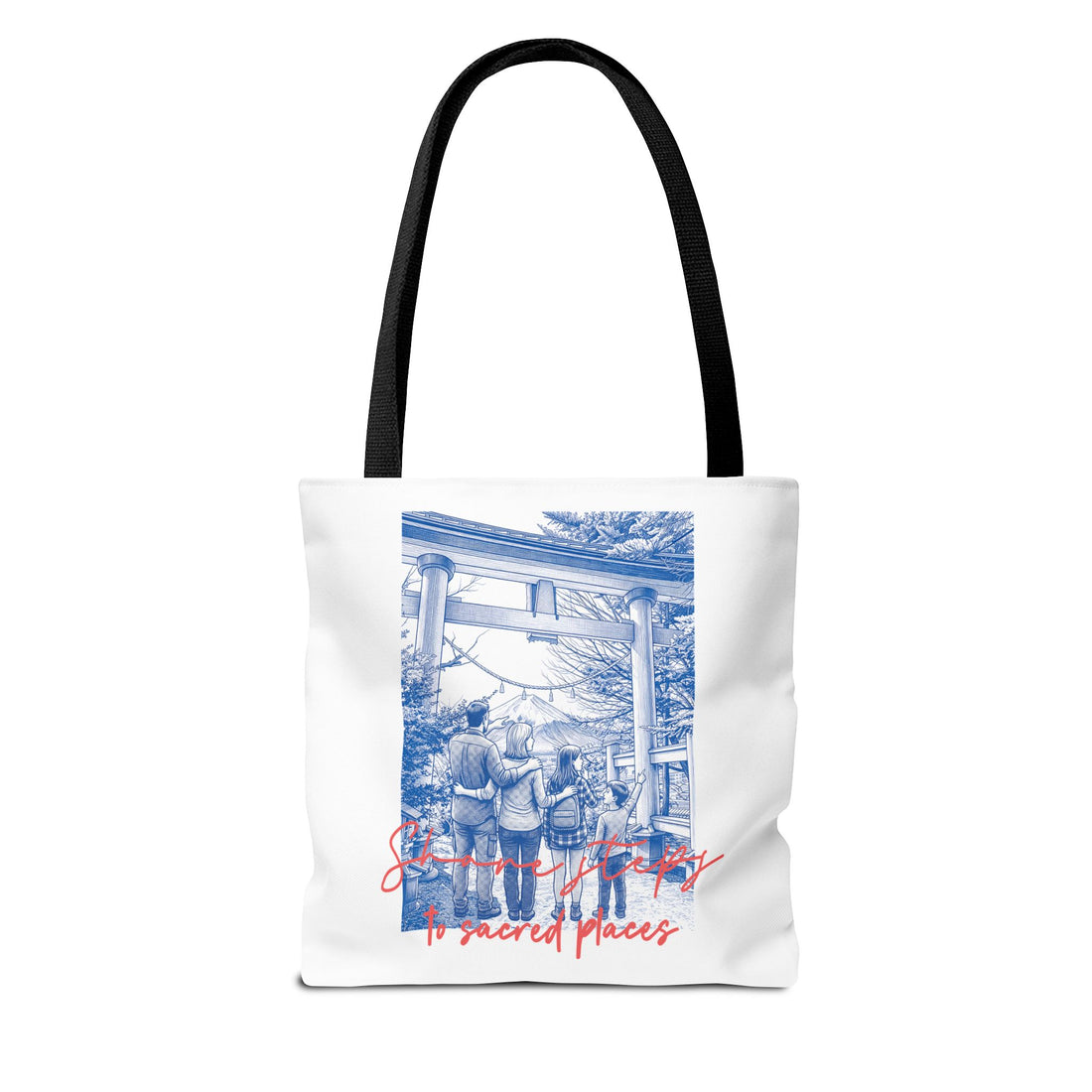 Japan Travel Tote Bag | Vintage Torii Gate Fuji Mountain Canvas Bag
