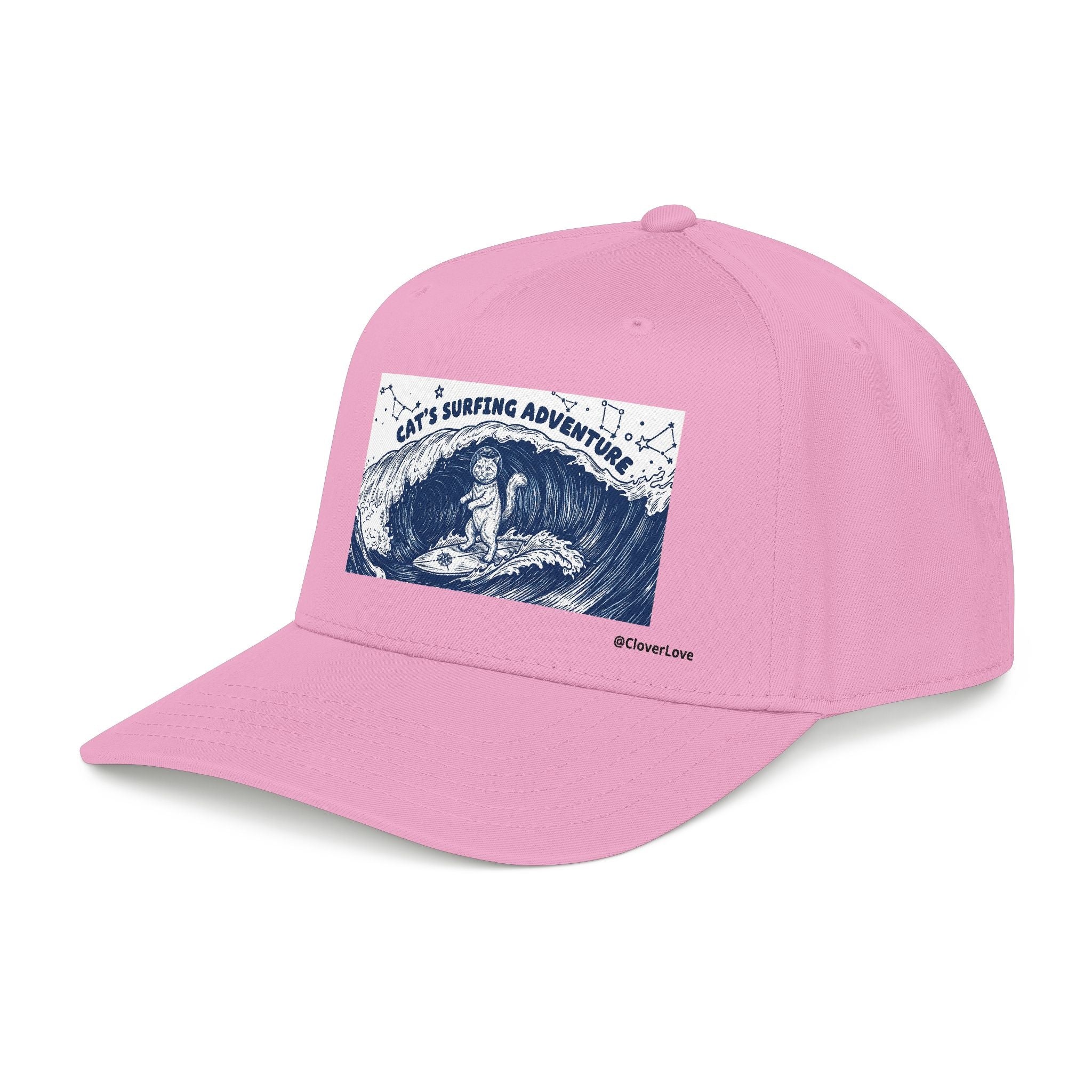 Cat Surfing Hat - Ocean Adventure Baseball Cap, Cute Cat Lover Gift