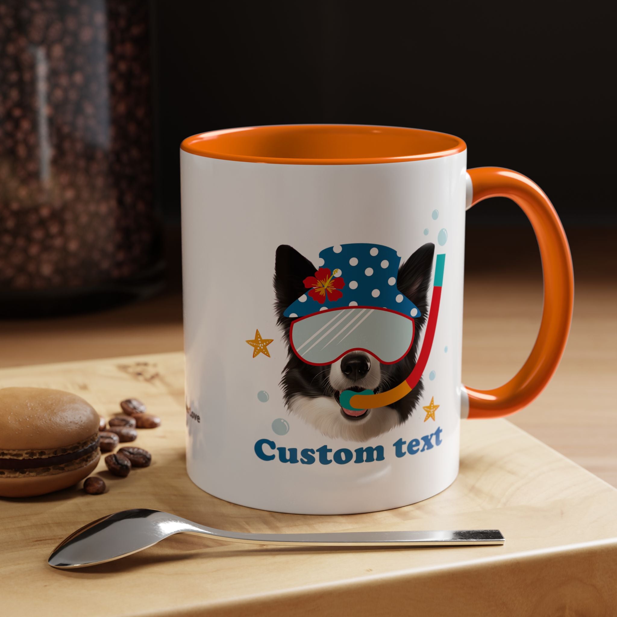 Summer Diving Dog Mug | Personalized Dog Photo Coffee Cup With Custom Text
