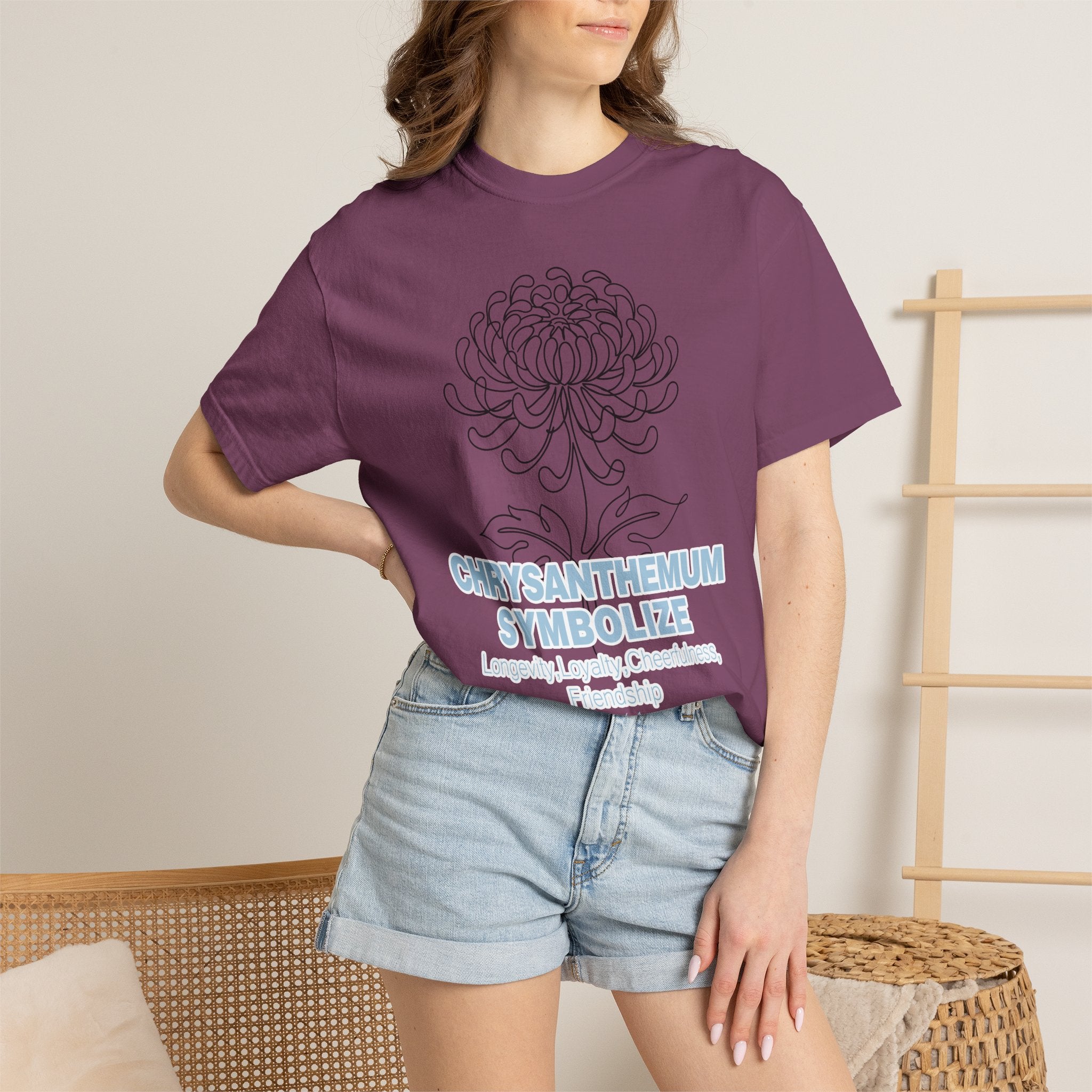 Chrysanthemum Flower T-Shirt - Botanical Graphic Shirt for Flower Lovers