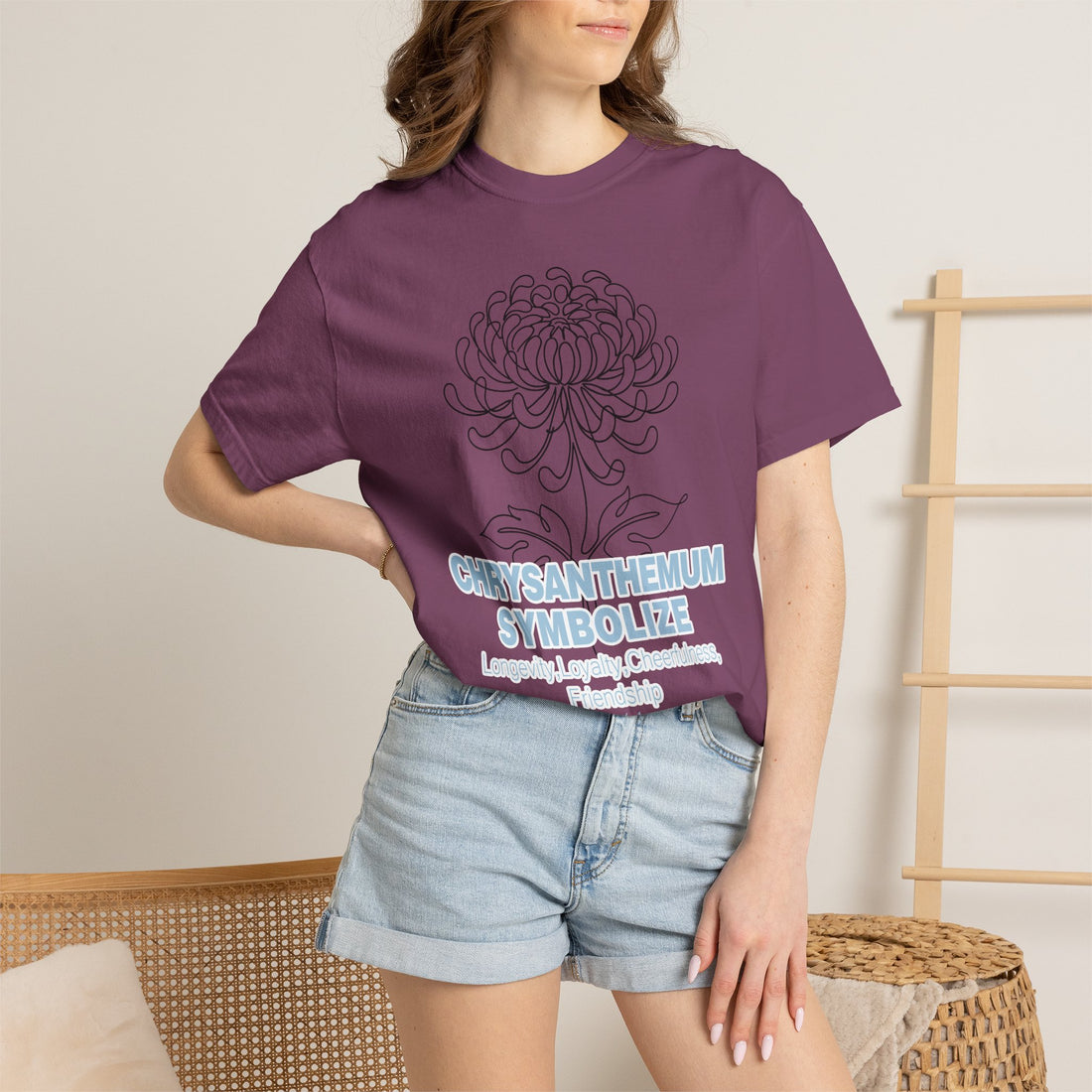 Chrysanthemum Flower T-Shirt - Botanical Graphic Shirt for Flower Lovers
