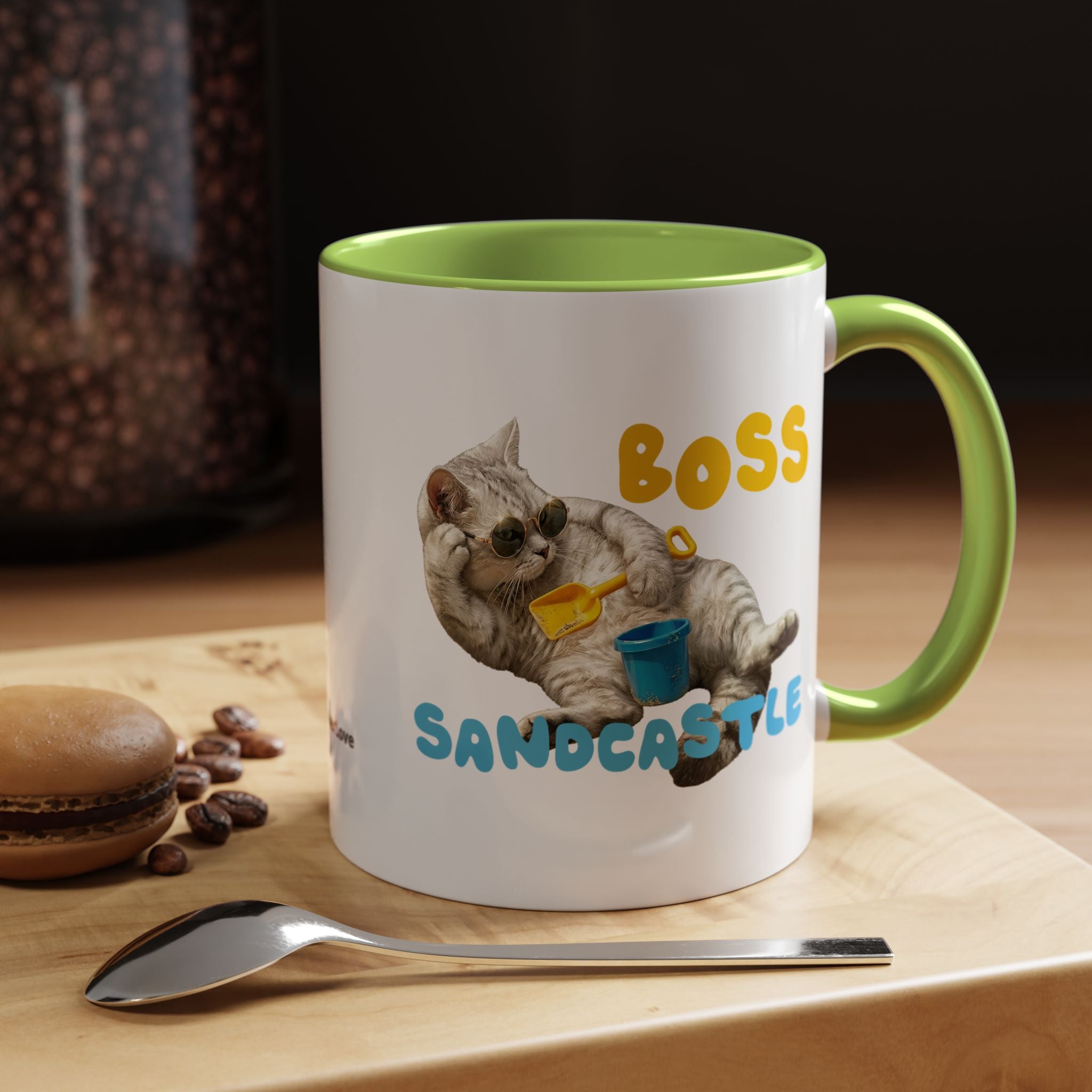 Funny Summer Cat Mug | Personalized Beach Cat Coffee Cup With Custom Text
