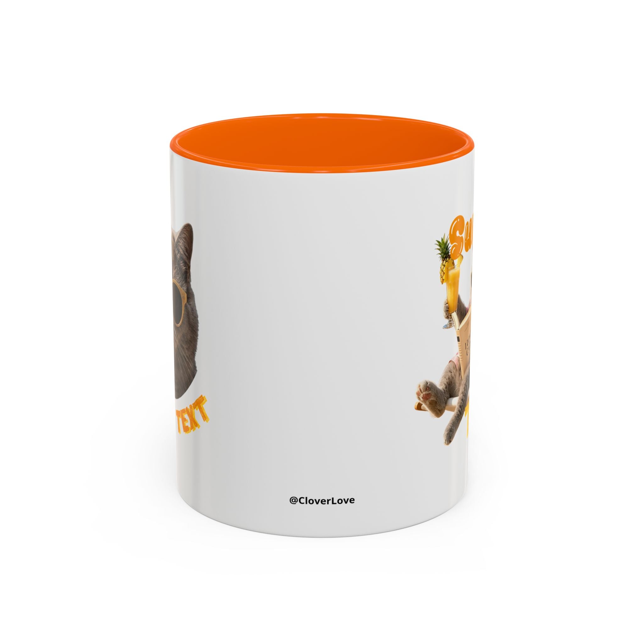 Lustige Katzen-Sommer-Tasse – Süße Strand-Kaffeetasse für Katzenliebhaber