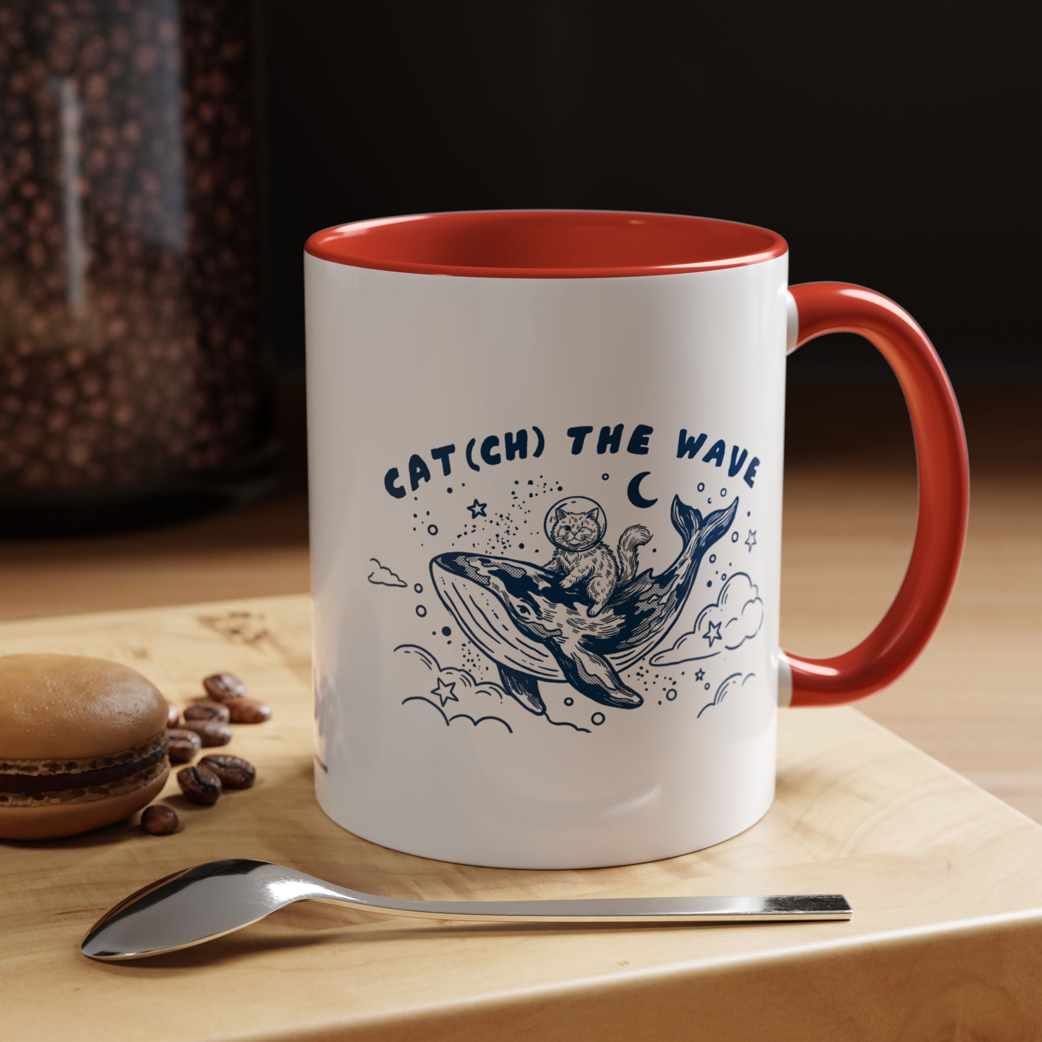 Cat's Wave Adventure Mug - Cute Cat Whale Ocean Coffee Cup