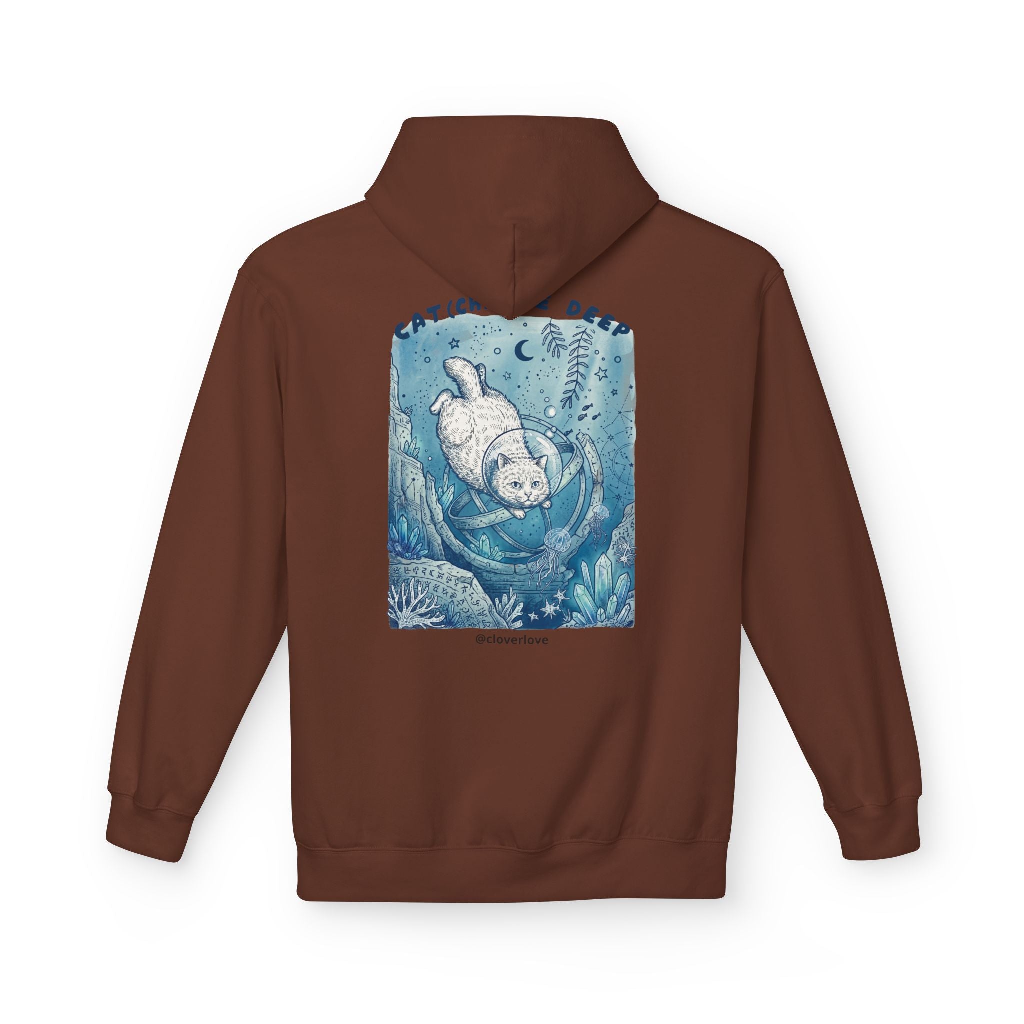 Katzen-Tiefseeabenteuer-Kapuzenpulli | Vintage Ozeanforscher Grafik-Sweatshirt