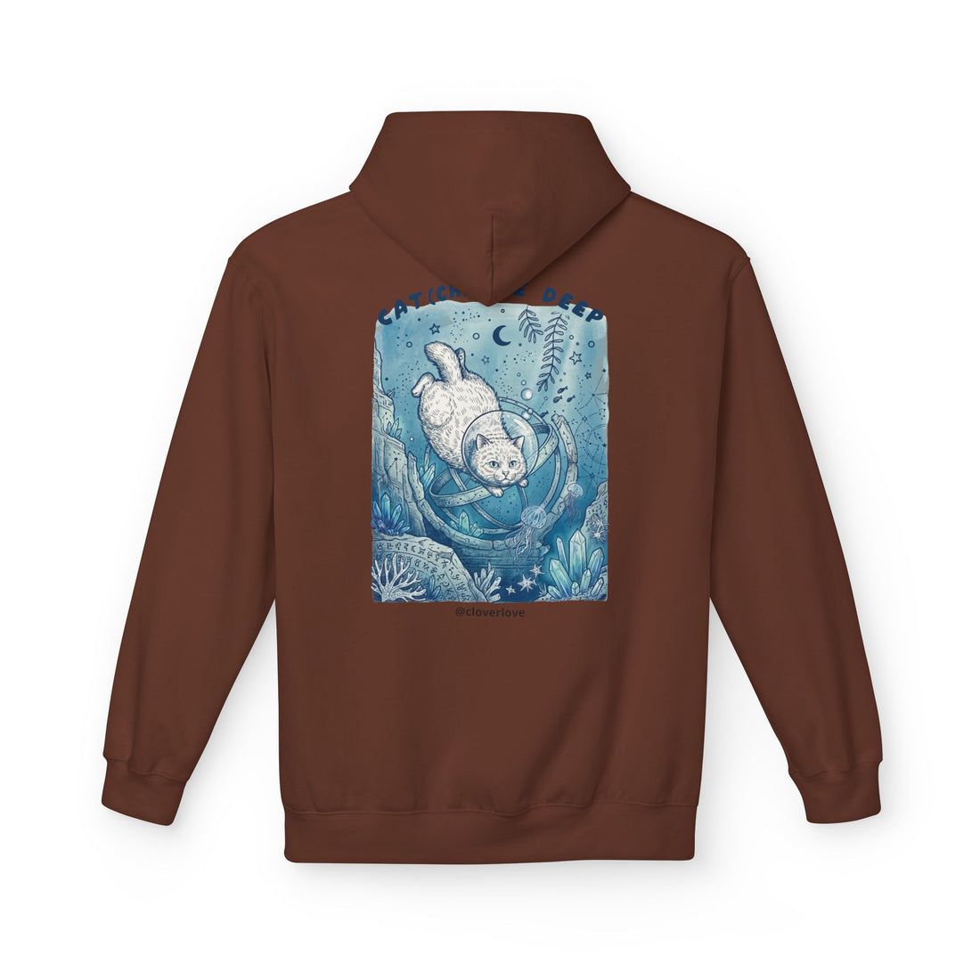 Katzen-Tiefseeabenteuer-Kapuzenpulli | Vintage Ozeanforscher Grafik-Sweatshirt