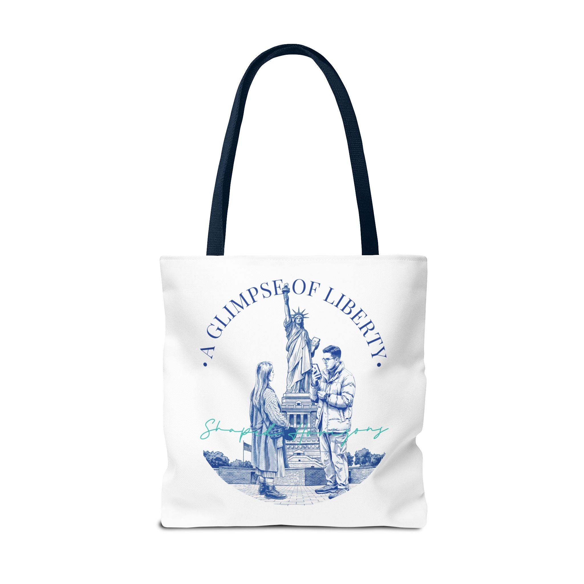 A Glimpse Of Liberty Travel Tote Bag | Statue of Liberty New York Canvas Tote Bag