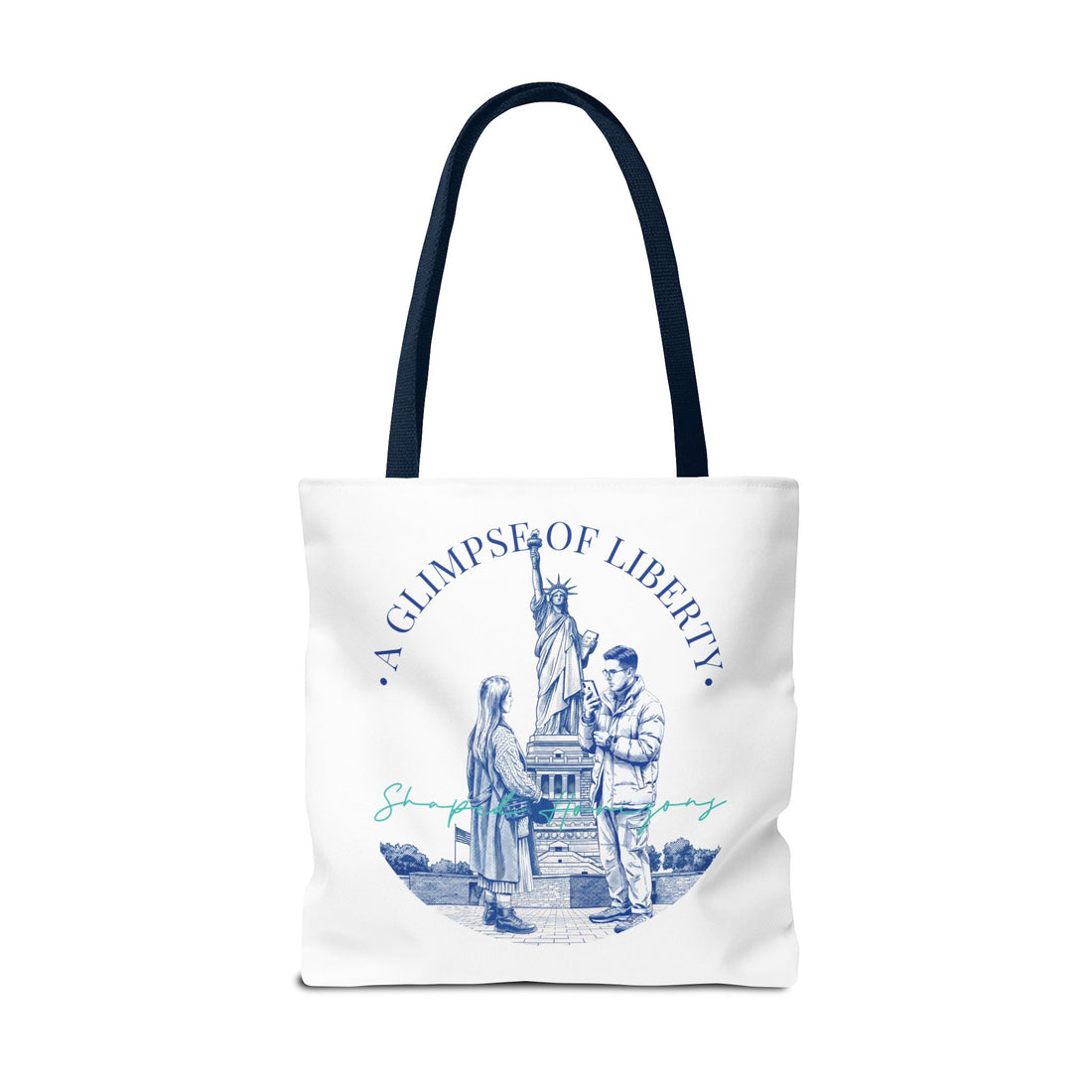 A Glimpse Of Liberty Travel Tote Bag | Statue of Liberty New York Canvas Tote Bag