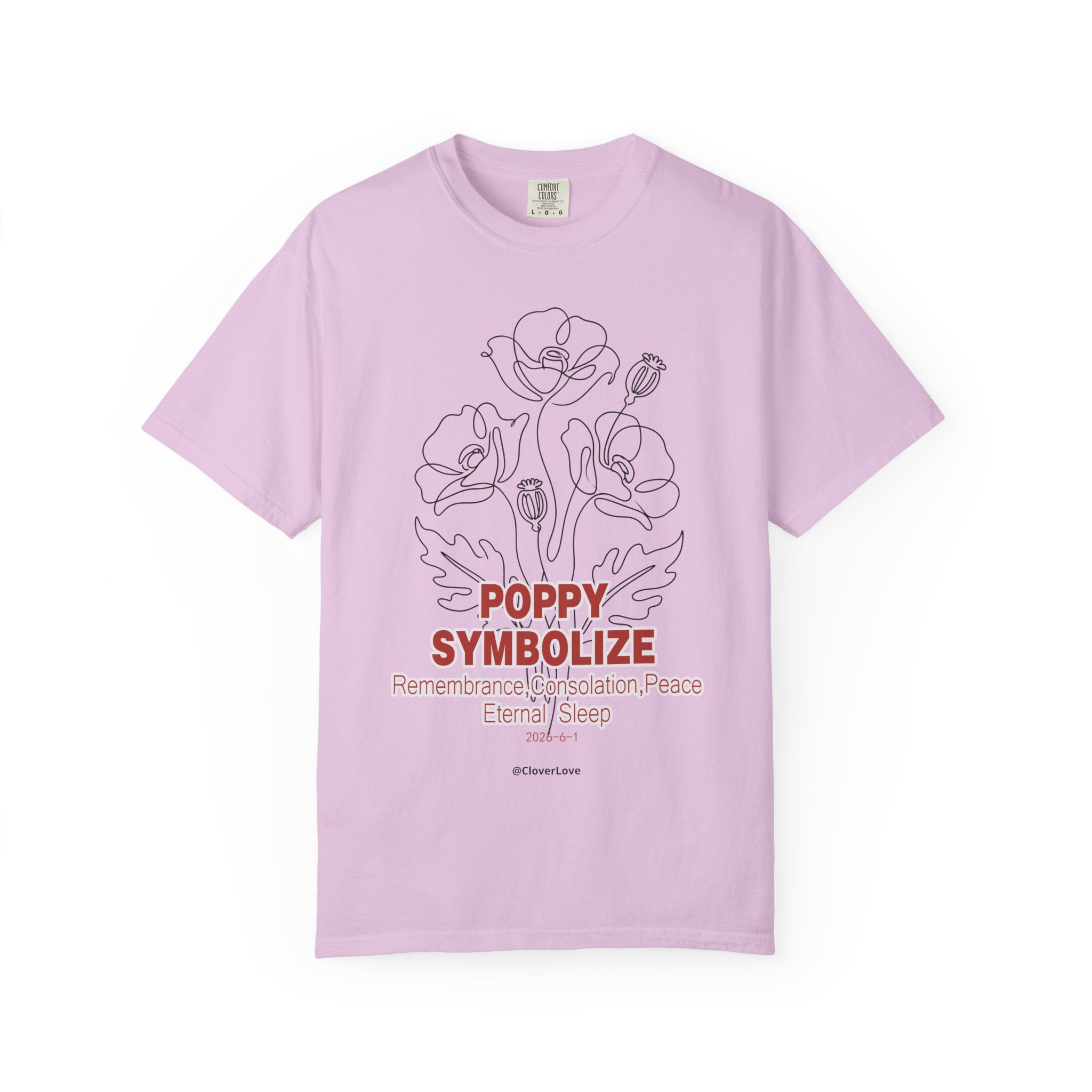Poppy Flower T-Shirt - Memorial Botanical Graphic Shirt for Flower Lovers