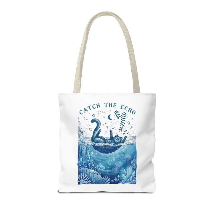 Cat Ocean Adventure Tote Bag | Vintage Underwater Graphic Canvas Bag