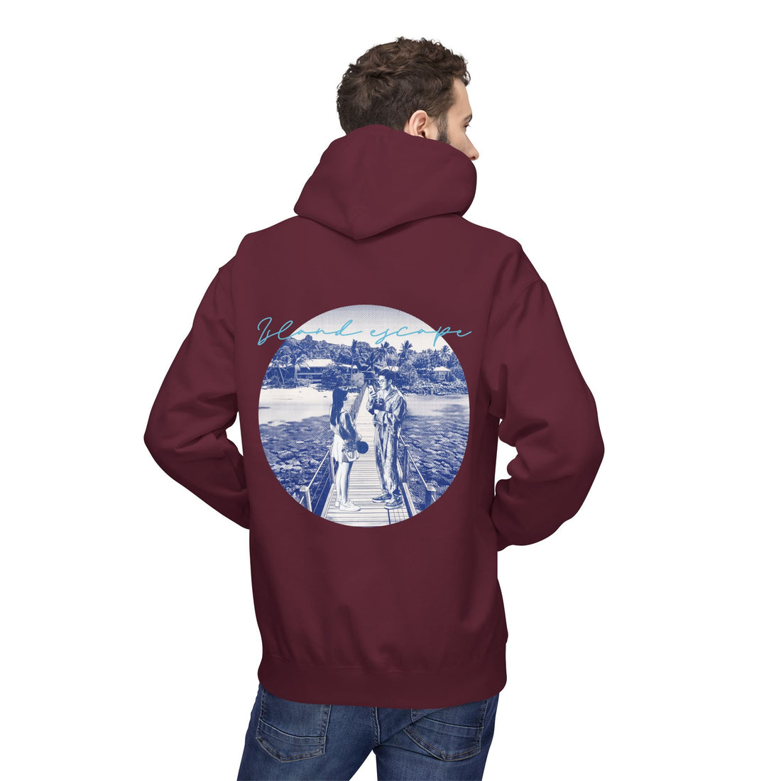 Tropical Vacation Hoodie | Romantic Beach Travel Graphic Sweatshirt
