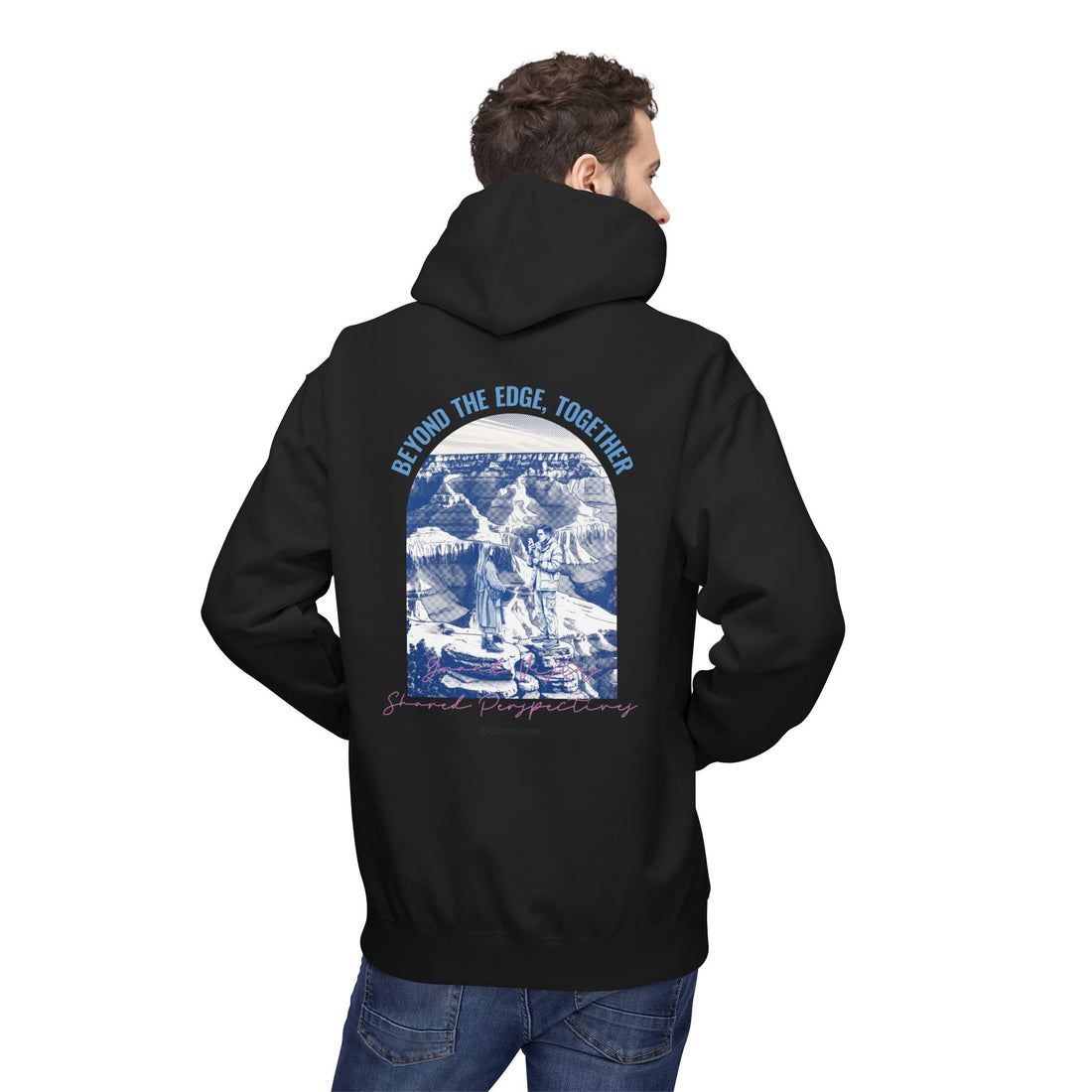 Beyond The Horizon Personalisierter Reise-Hoodie, Landschaftswahrzeichen Paar Geschenk