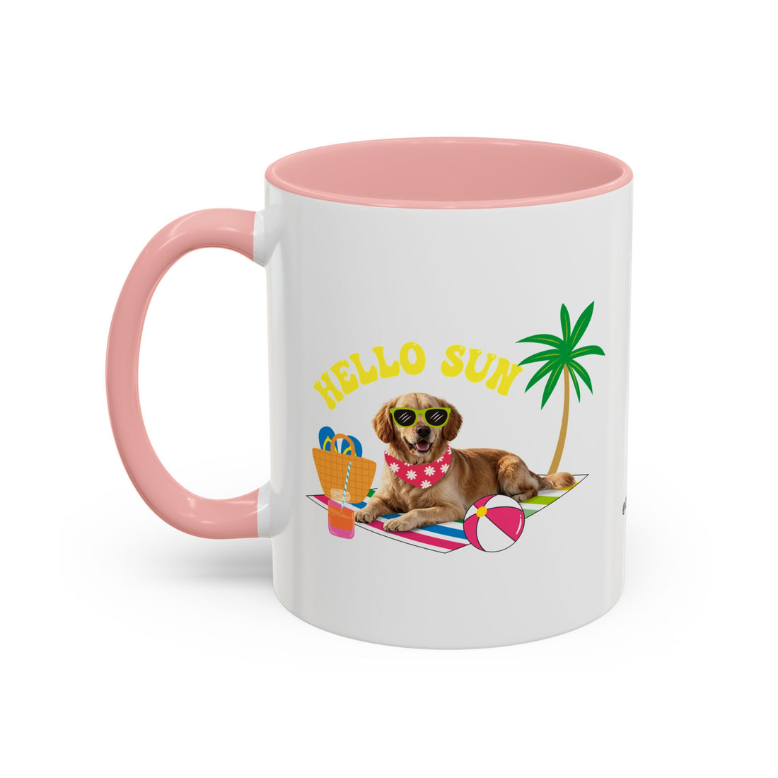Cute Summer Dog Mug | Personalized Dog Photo Coffee Cup With Custom Text