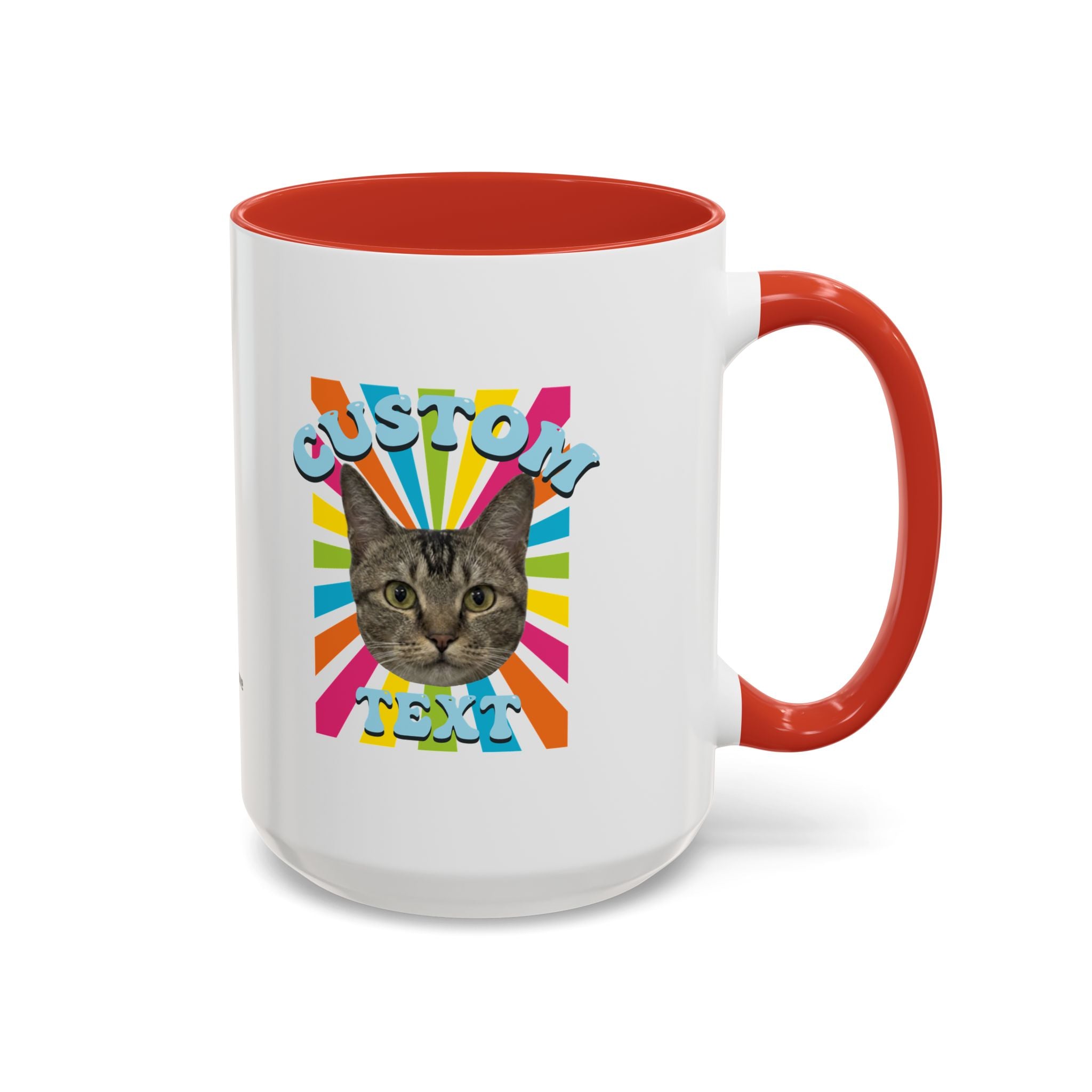Retro Custom Cat Mug | Personalized Pet Photo Coffee Cup With Custom Text