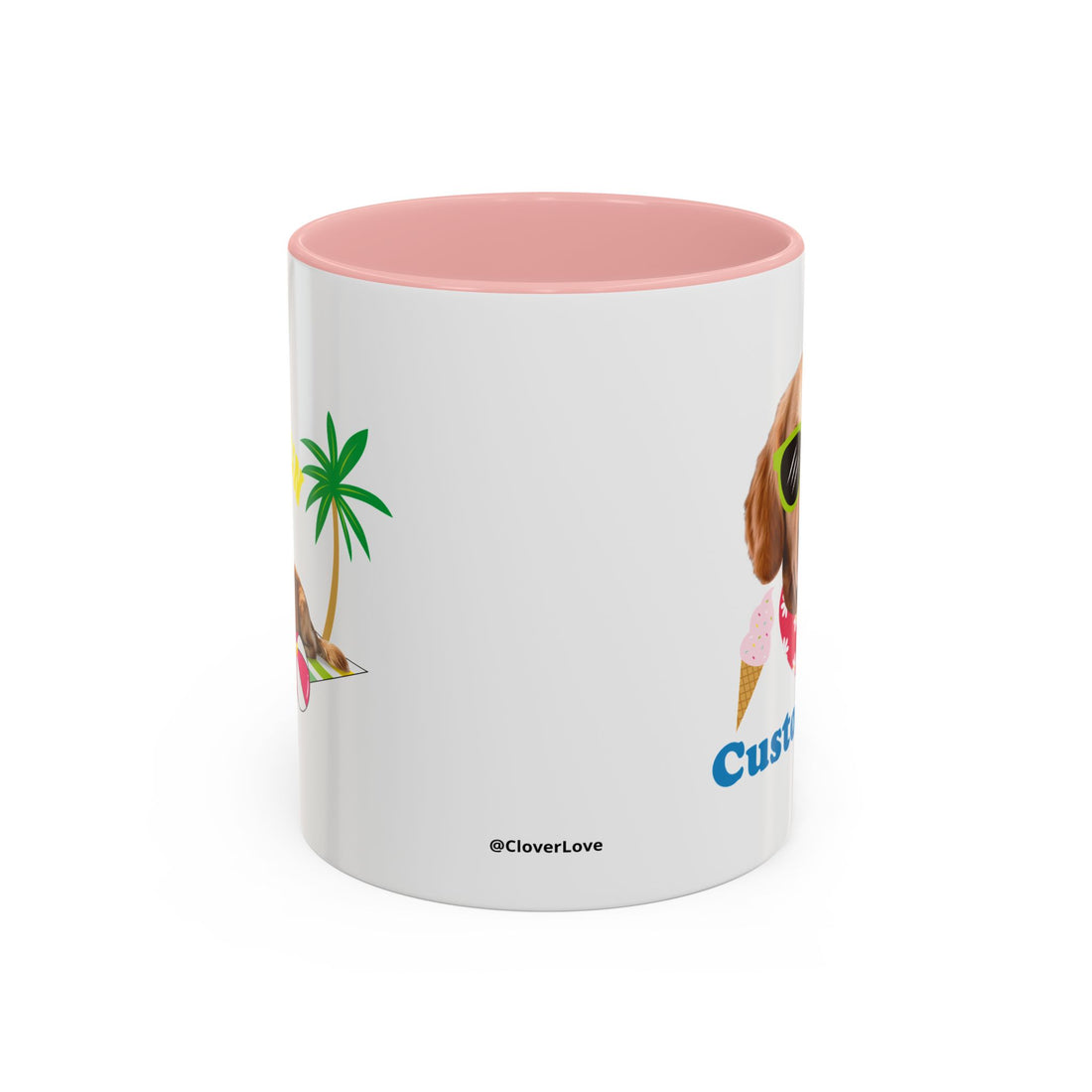 Süße Sommer Hunde-Tasse | Personalisierte Hunde-Foto-Kaffeetasse mit individuellem Text