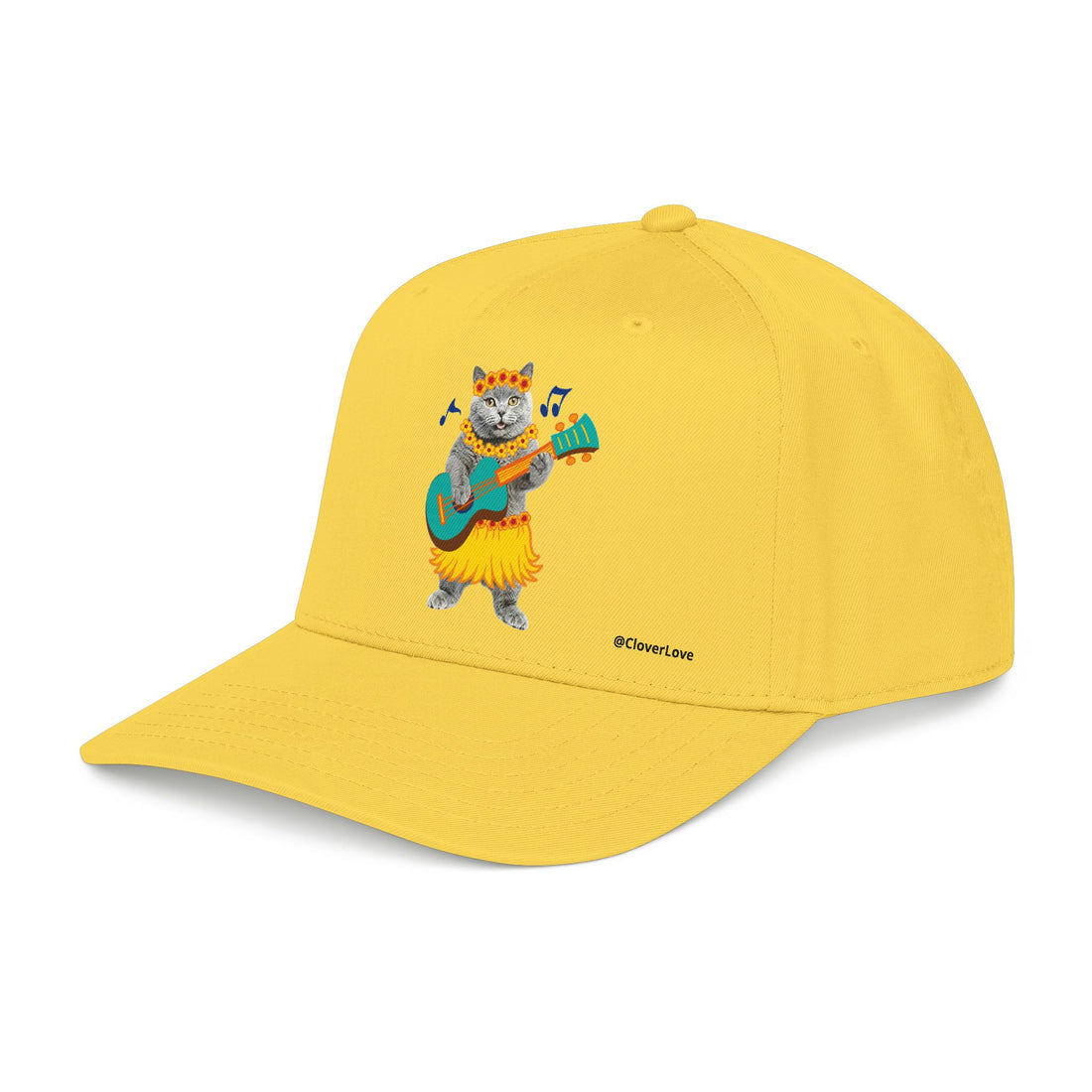 Summer Cat Guitar Hat – Personalized Pet Lover Baseball Cap, Fun Beach Vacation Gift