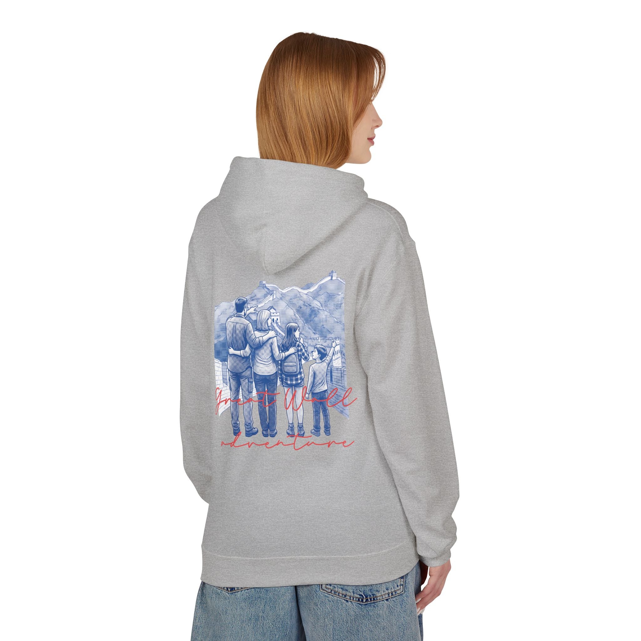 Great Wall Family Adventure Hoodie – Vintage Travel Landmark Graphic Pullover Sweatshirt