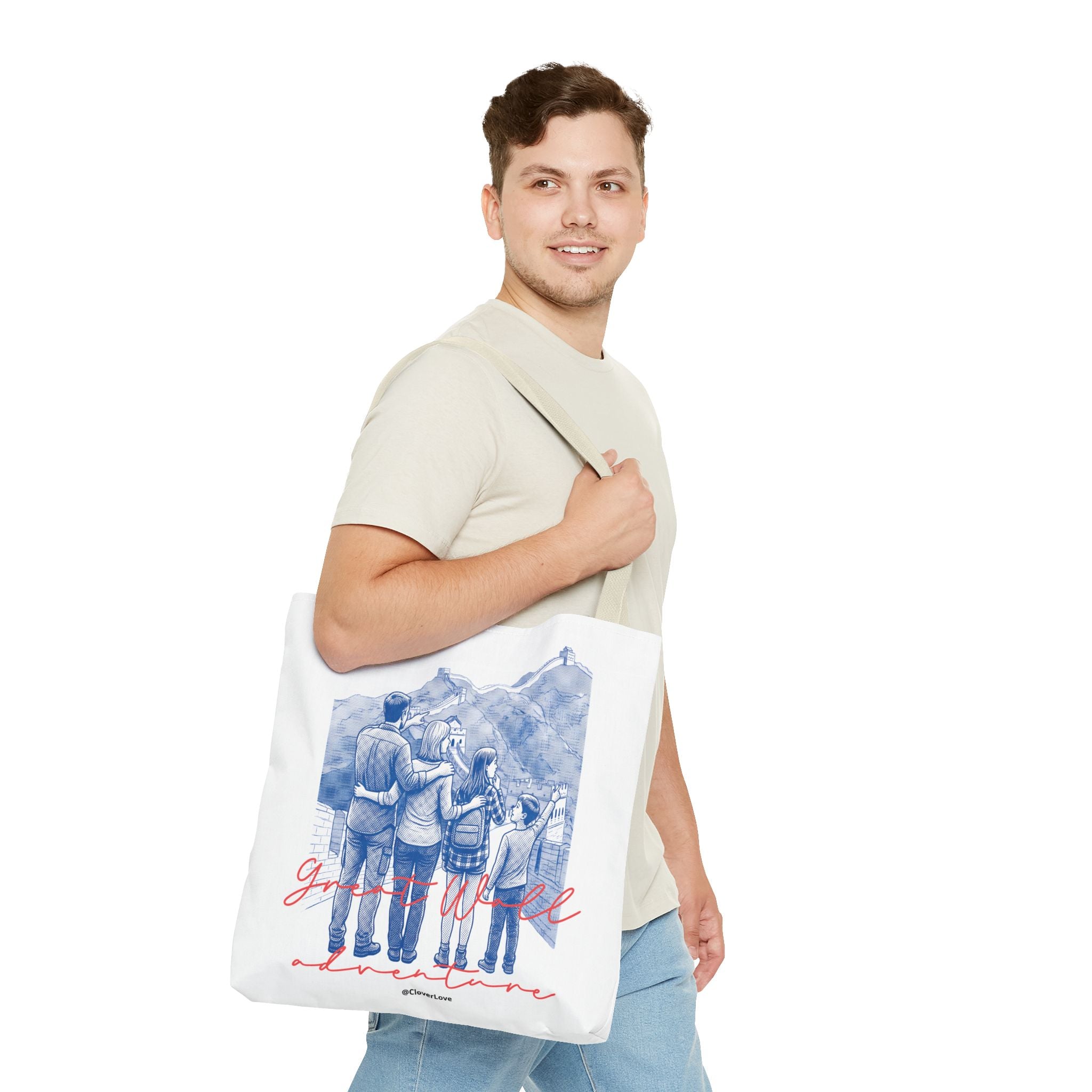 Great Wall of China Tote Bag, Family Travel Souvenir Bag, Landmark Canvas Tote