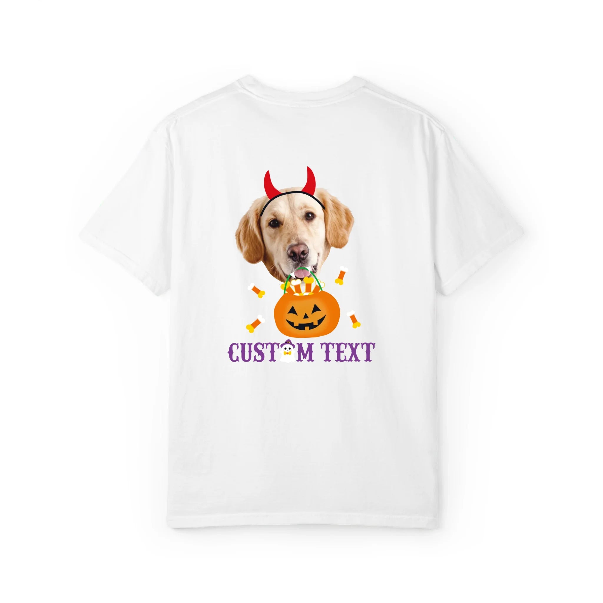 Halloween Devil Horns Custom Pet T-Shirt