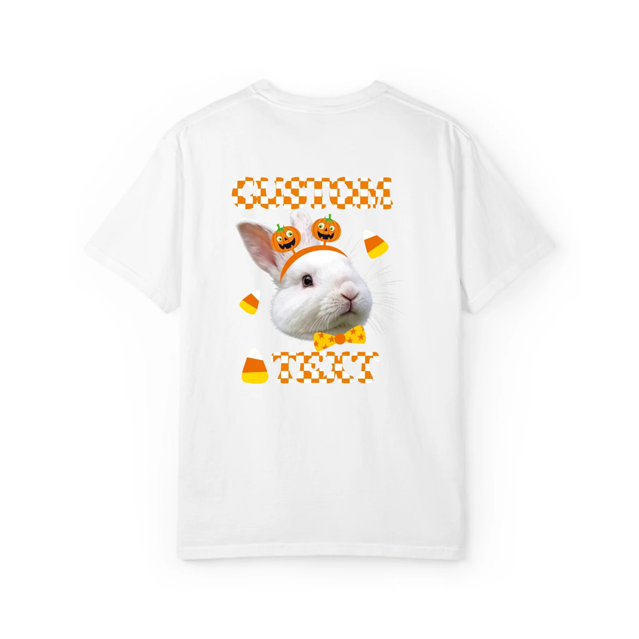 Halloween Pumpkin Headband Bunny Custom T-Shirt
