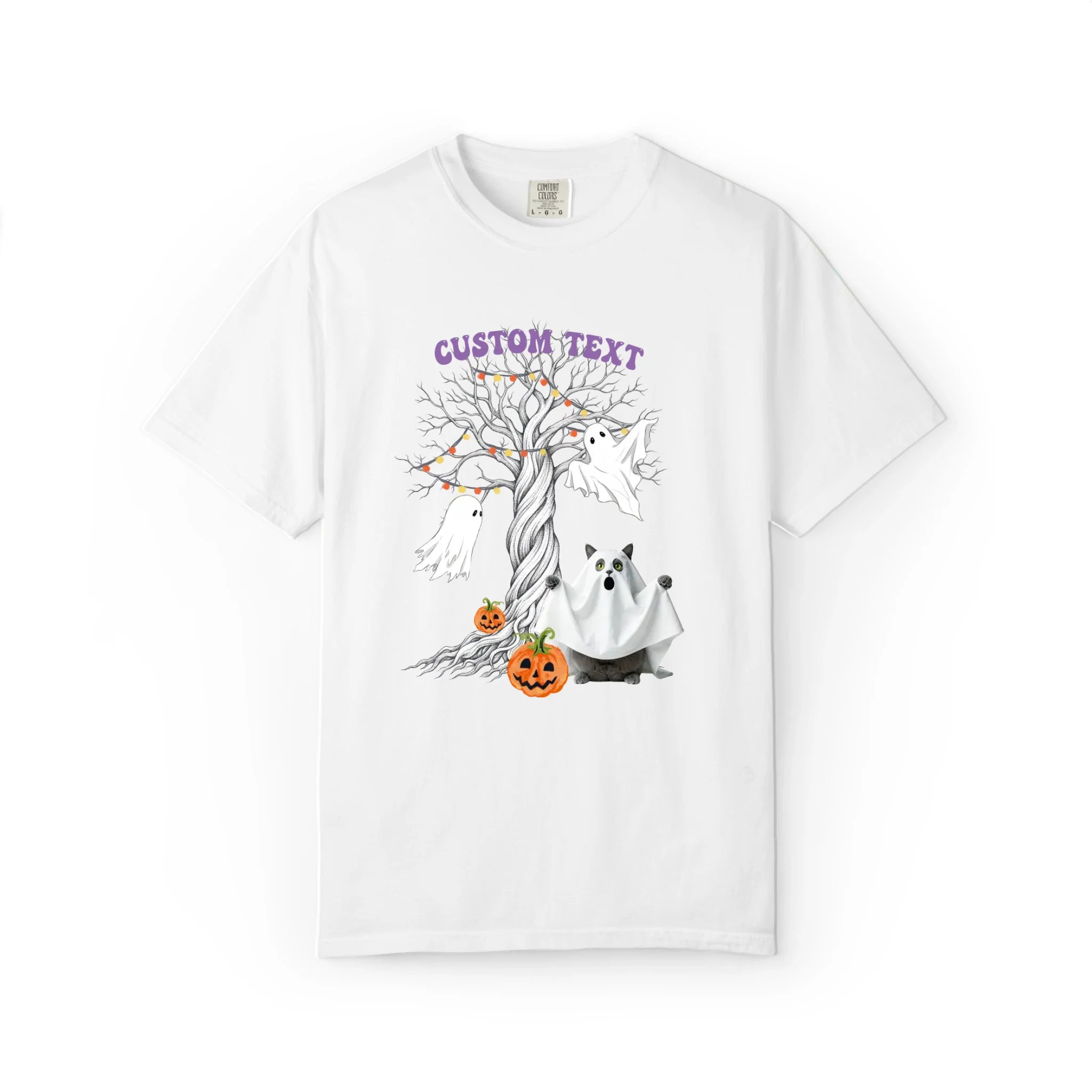 Halloween Spooky Tree Ghost Custom Pet T-Shirt