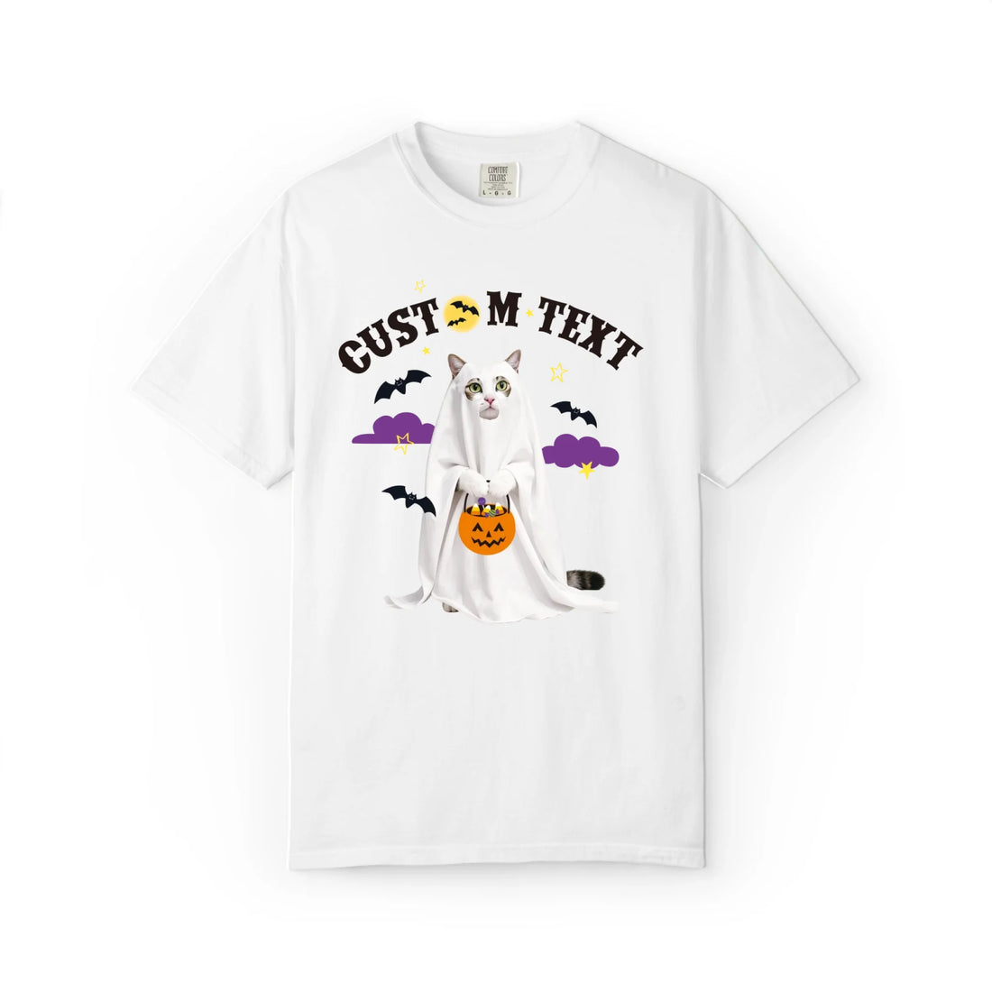 Halloween Ghost Sheet Cat Custom T-Shirt