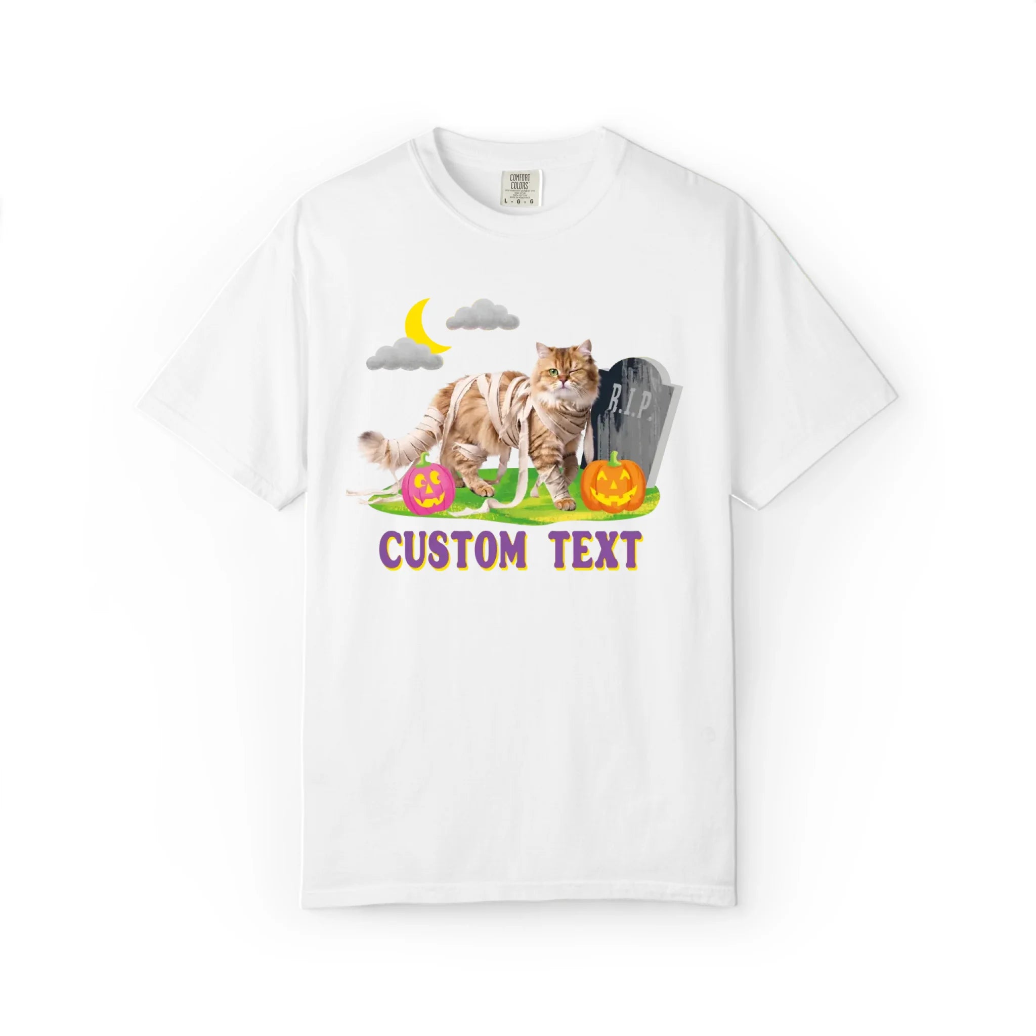 Halloween Graveyard Mummy Cat Custom T-Shirt