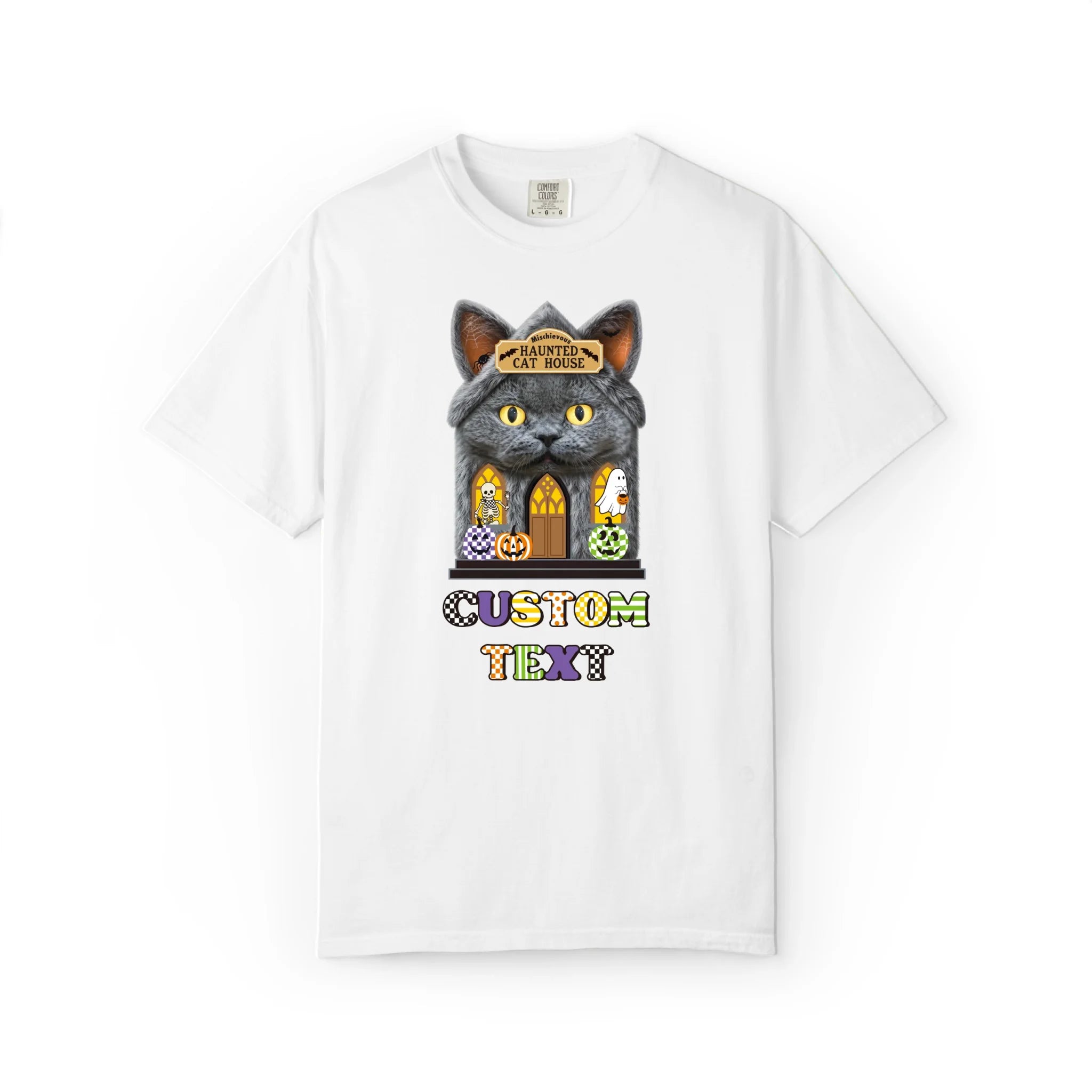 Halloween Haunted Cat House Custom T-Shirt