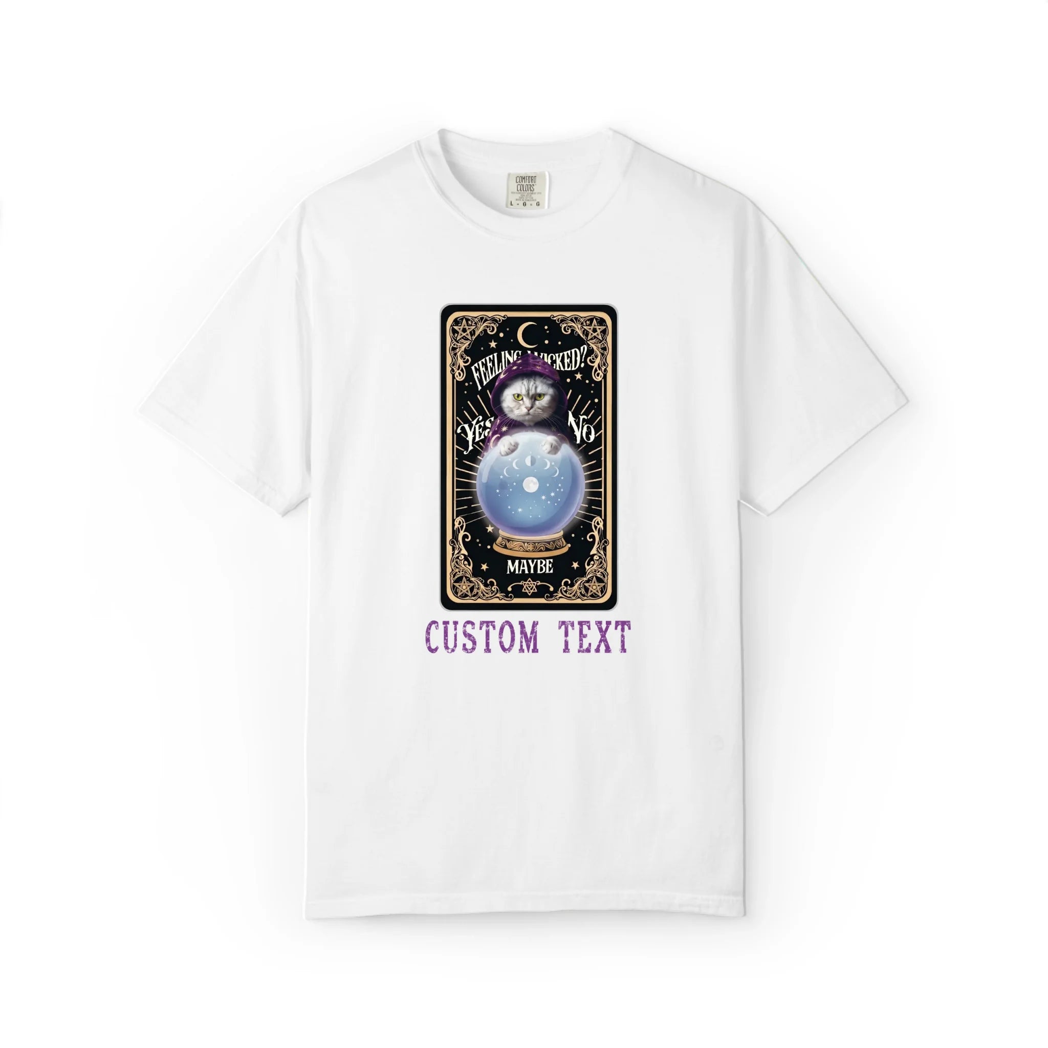 Halloween Tarot Crystal Ball Cat Custom T-Shirt