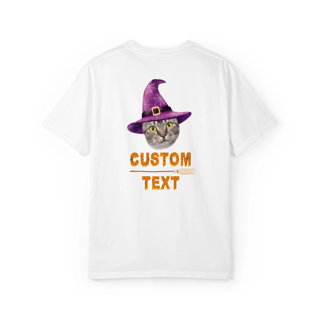 Custom Halloween Purple Witch Hat Pet T-Shirt